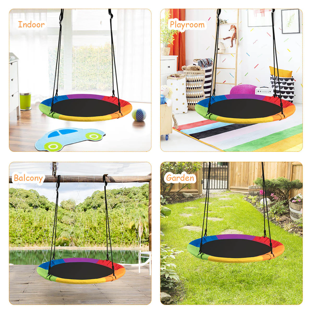HONEY JOY 100cm Flying Saucer Tree Swing - Image 15