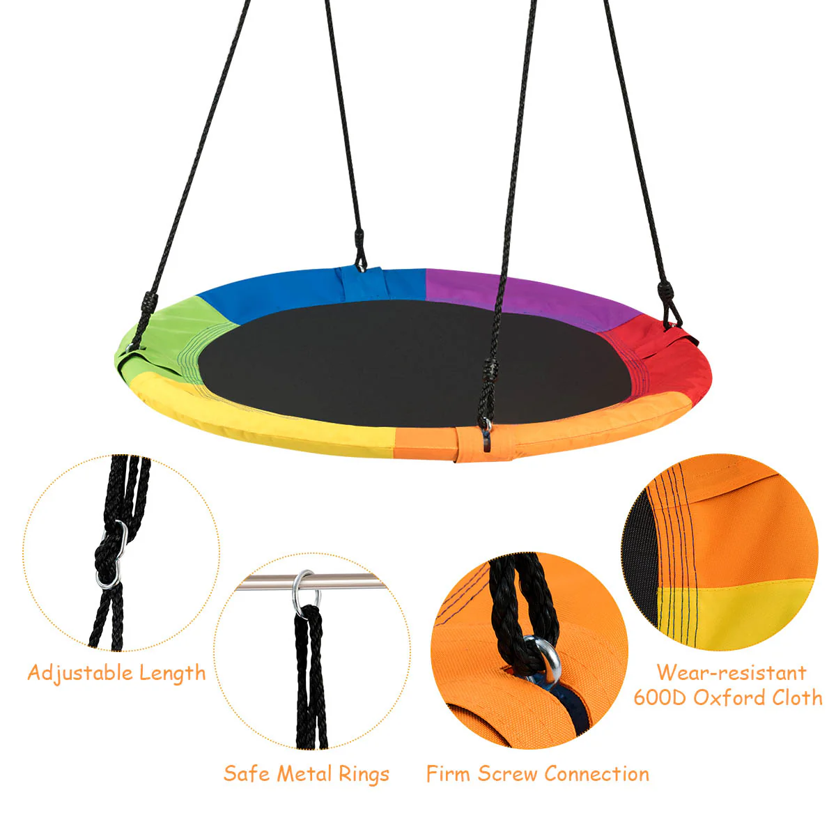 HONEY JOY 100cm Flying Saucer Tree Swing - Image 16