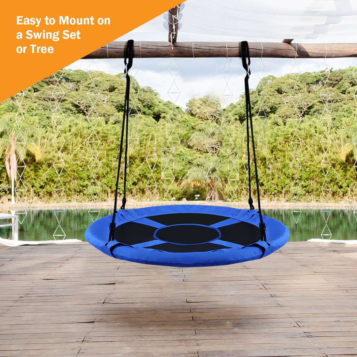 HONEY JOY 100cm Flying Saucer Tree Swing - Image 7