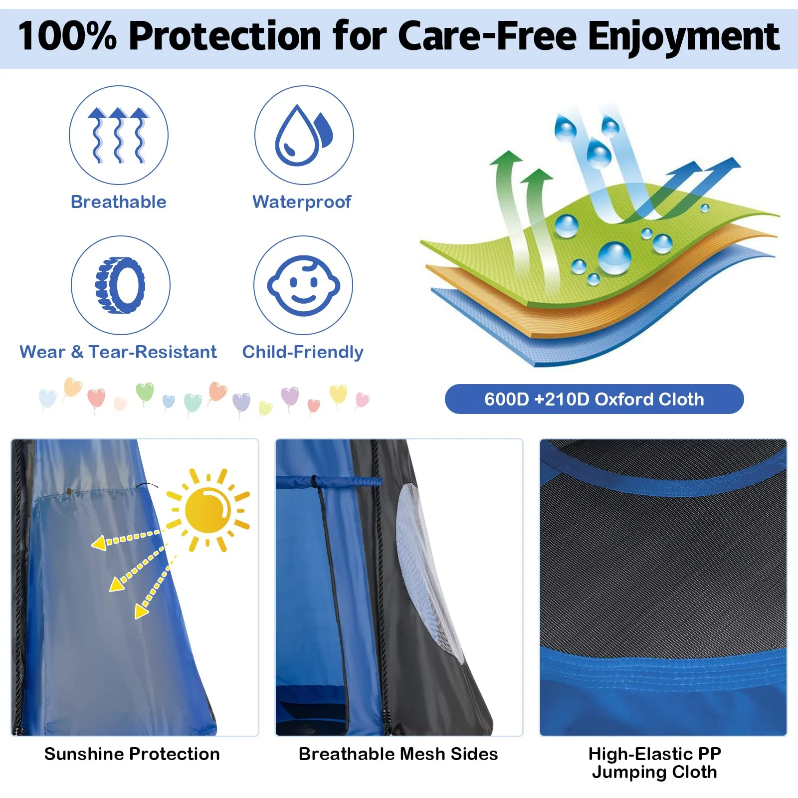 HONEY JOY 100CM Kids Detachable Hanging Chair Swing Tent, 2 in 1 Hammock Nest Pod Hanging Swing Seat - Image 8
