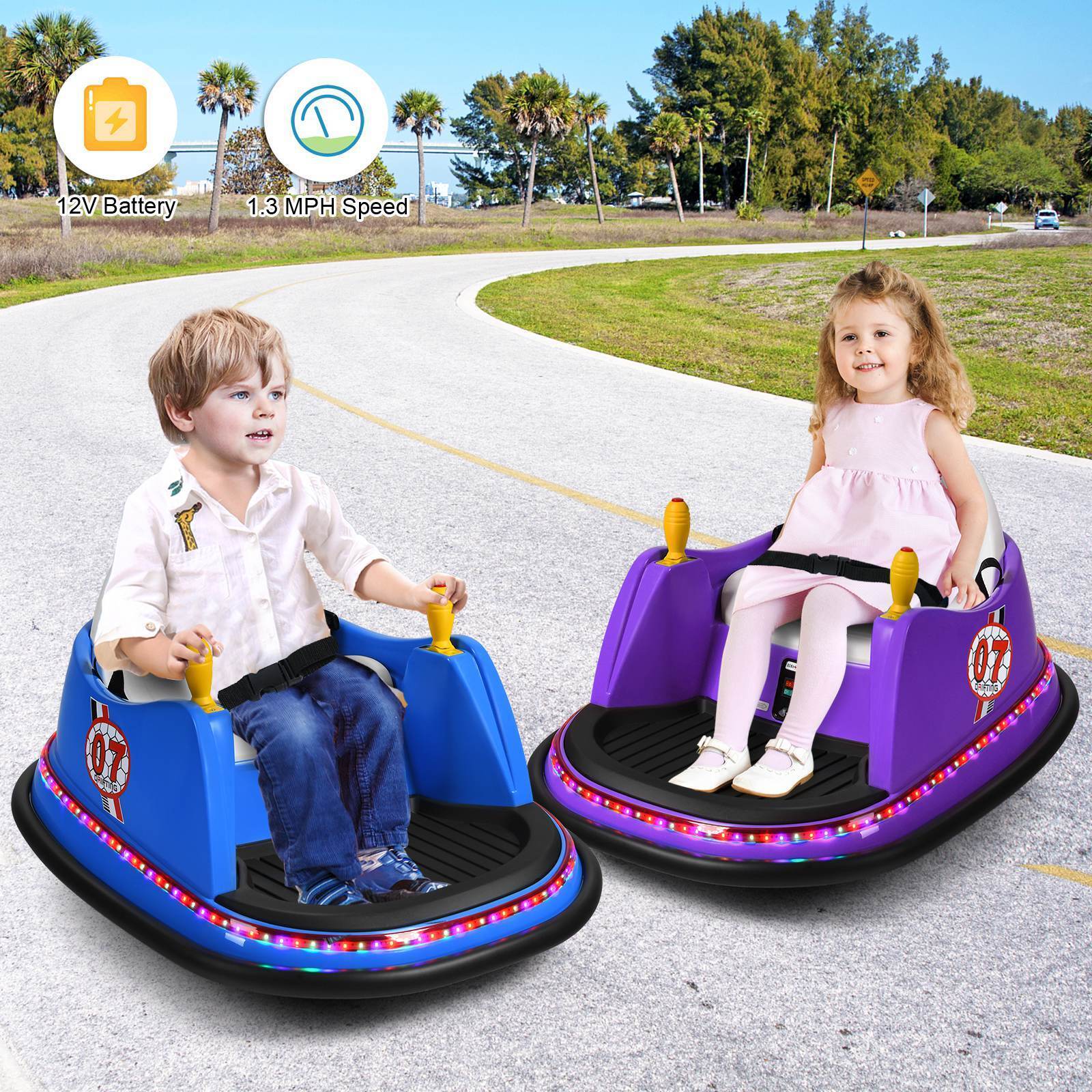 HONEY JOY 12V Electric Kids Ride On Bumper Car Battery Powered Kids Ride On Car - Image 10