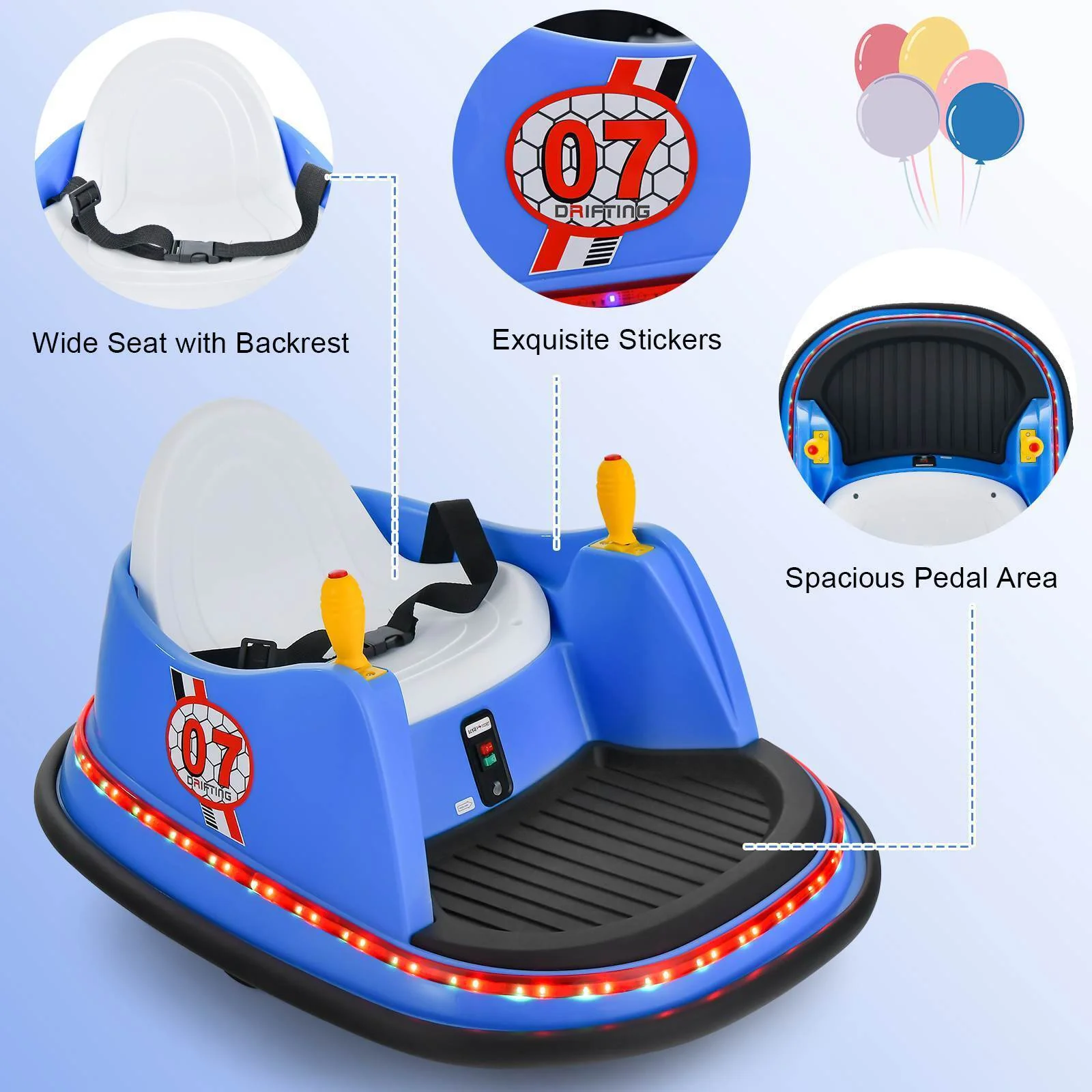 HONEY JOY 12V Electric Kids Ride On Bumper Car Battery Powered Kids Ride On Car - Image 5