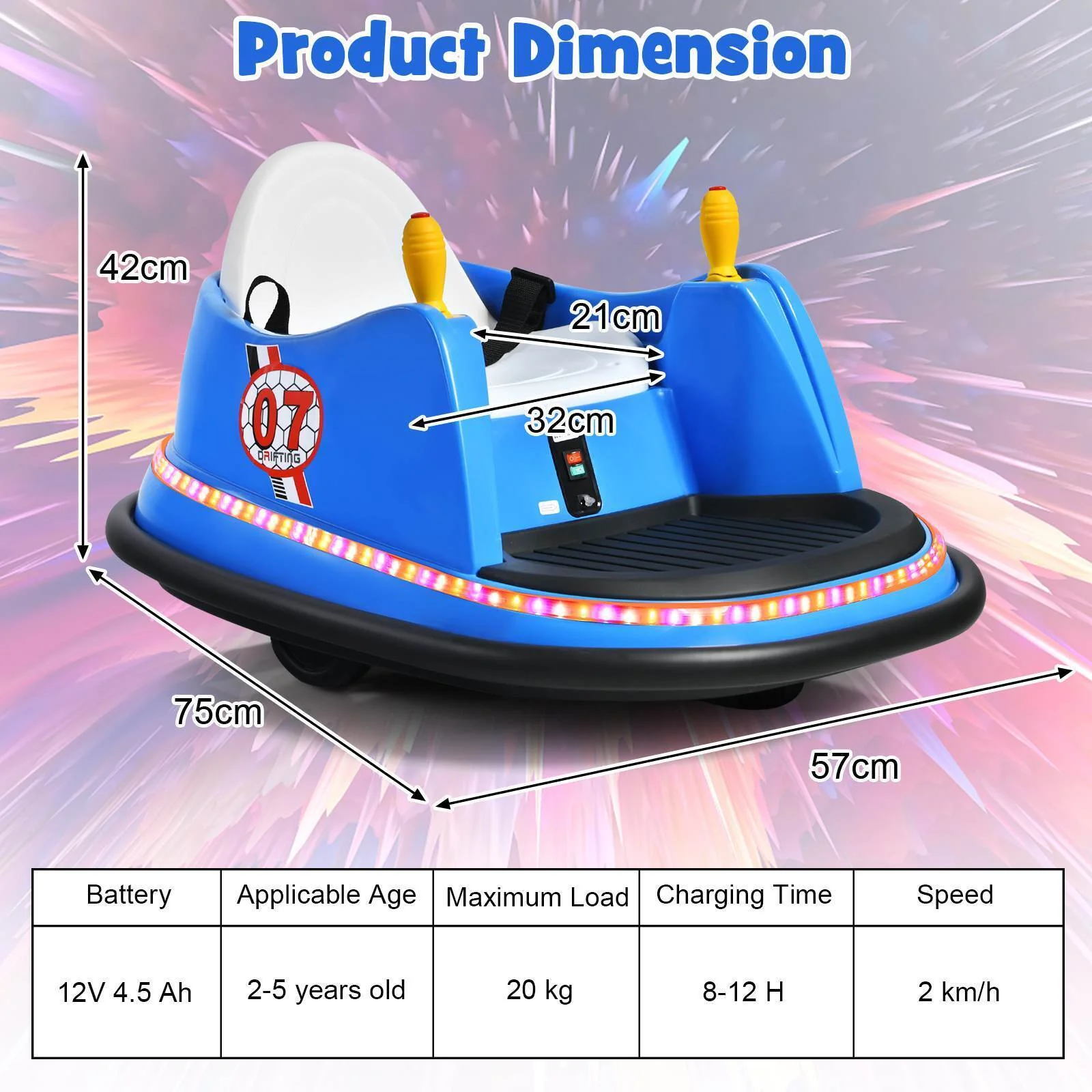 HONEY JOY 12V Electric Kids Ride On Bumper Car Battery Powered Kids Ride On Car - Image 6