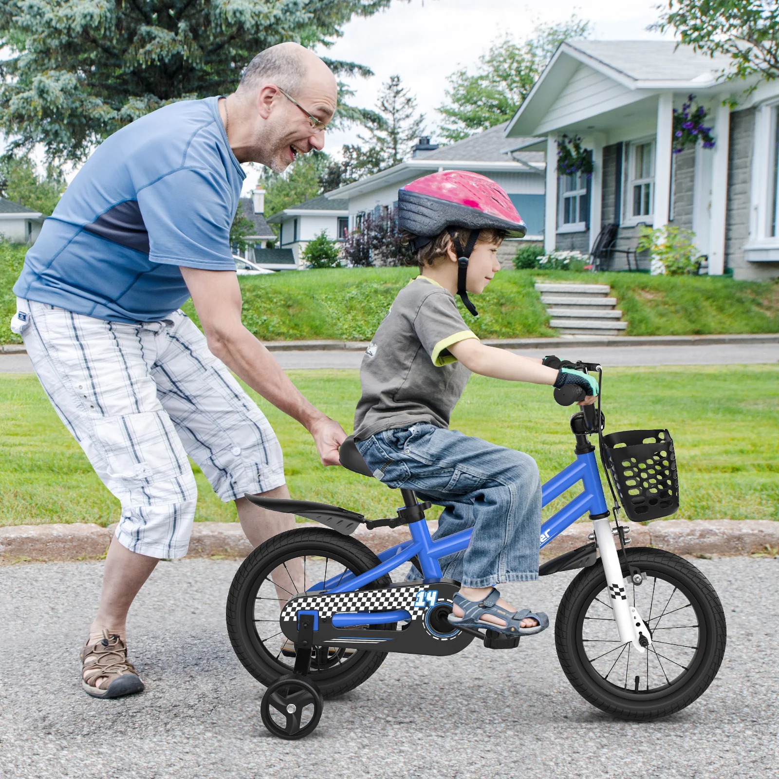 HONEY JOY 14/16/18 Inch Kid's Bike, Toddler Training Bicycle with Handbrake & Coaster Brake - Image 2