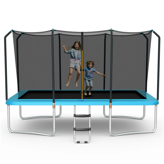 HONEY JOY 14 x 8FT Outdoor Kids Trampoline, ASTM Certified Rectangular Trampoline with Enclosure Net - Image 10