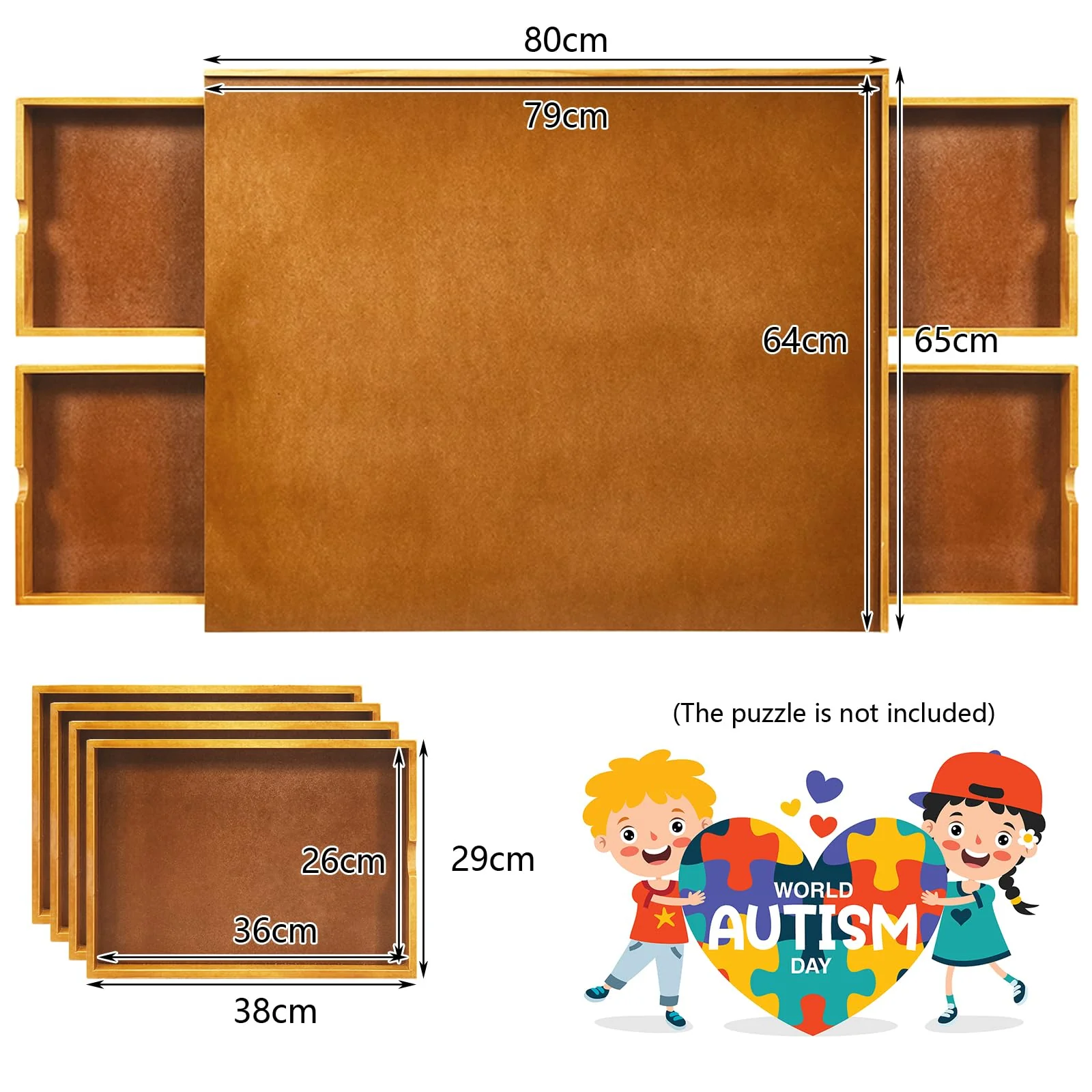 HONEY JOY 1500 PCS Wooden Puzzle Table - Image 8