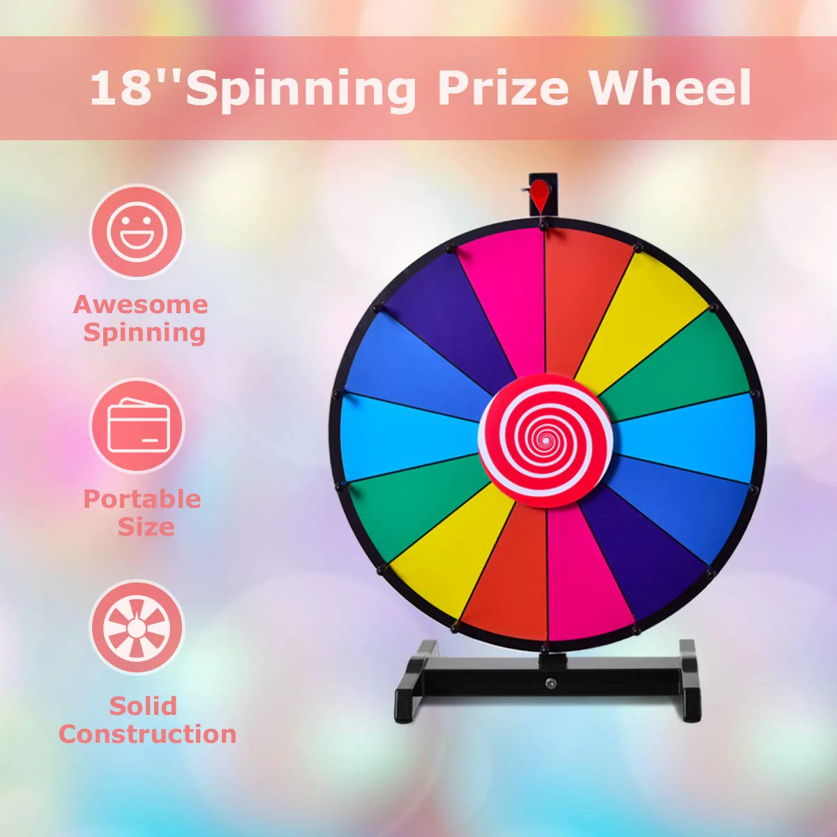 HONEY JOY 18" Tabletop Spinning Prize Wheel - Image 5