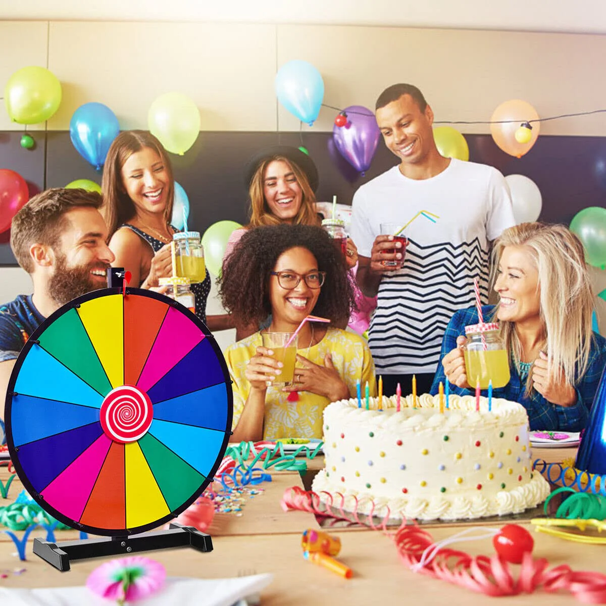 HONEY JOY 18" Tabletop Spinning Prize Wheel - Image 8