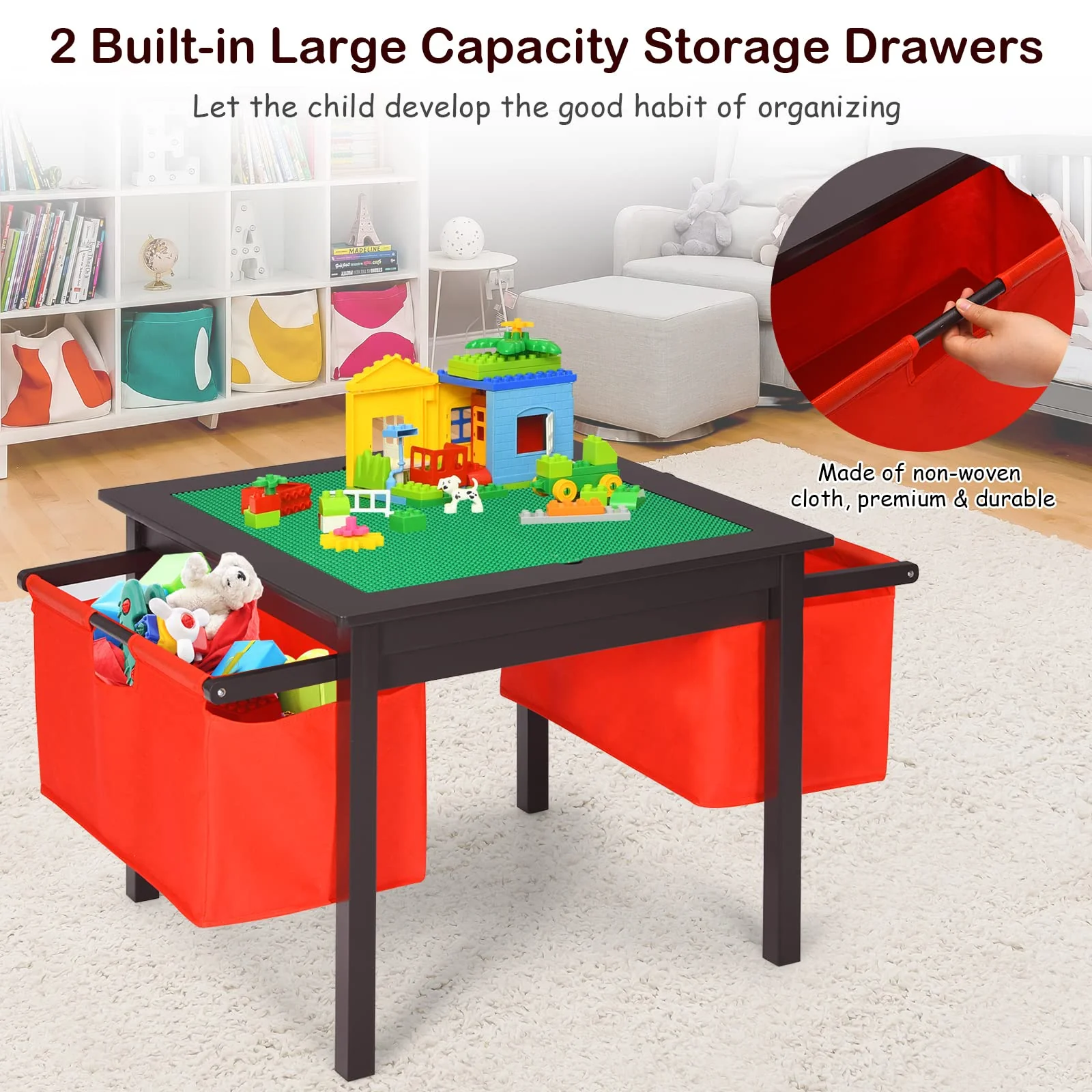 HONEY JOY 2-in-1 Kids Activity Table & Chair Set with Storage - Image 4