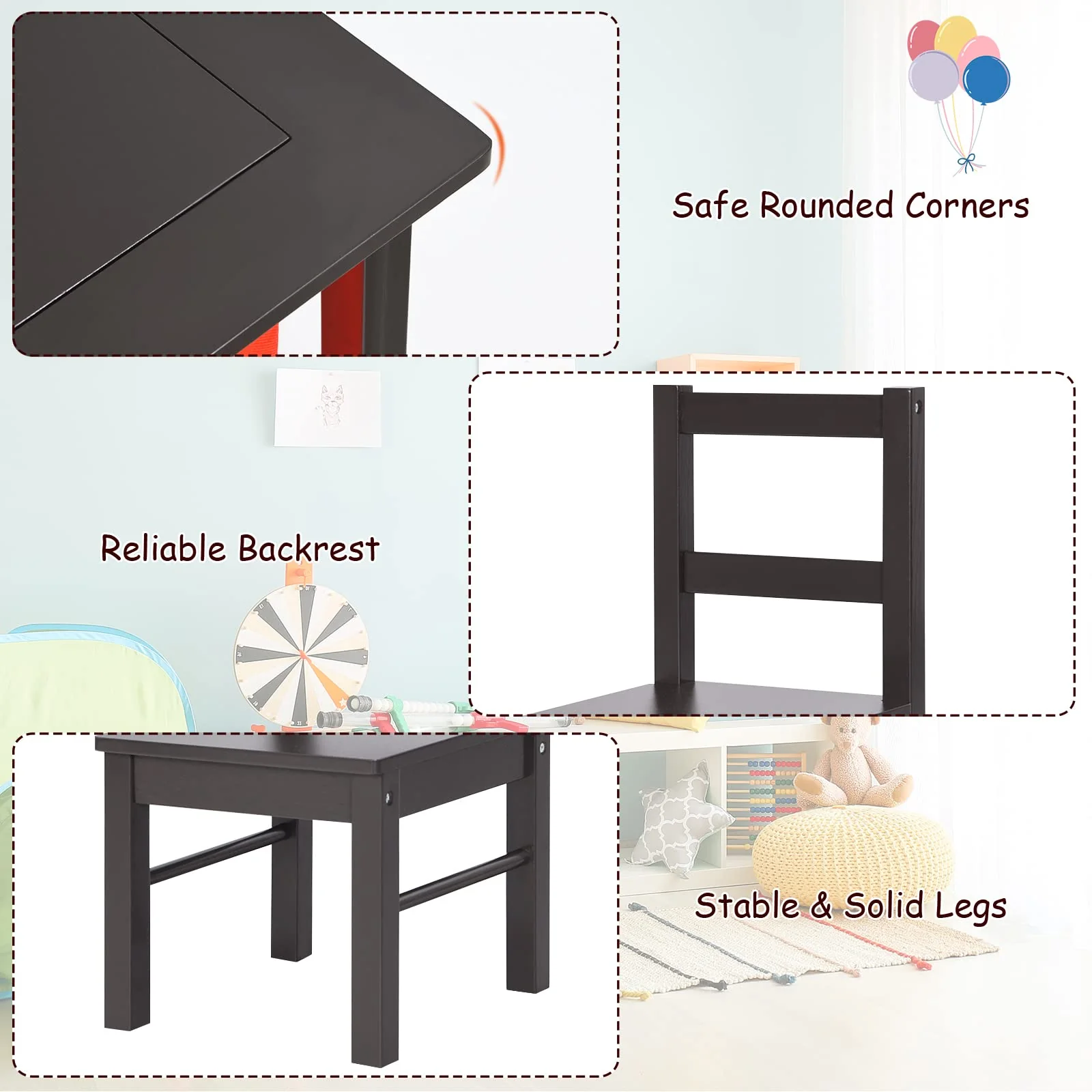 HONEY JOY 2-in-1 Kids Activity Table & Chair Set with Storage - Image 8