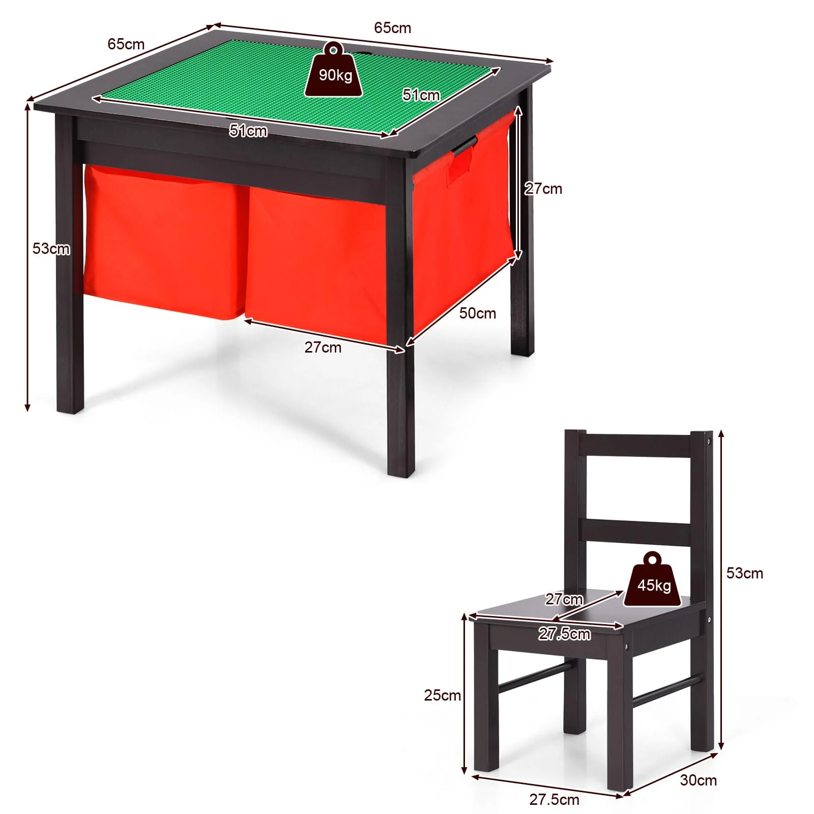 HONEY JOY 2-in-1 Kids Activity Table & Chair Set with Storage - Image 9