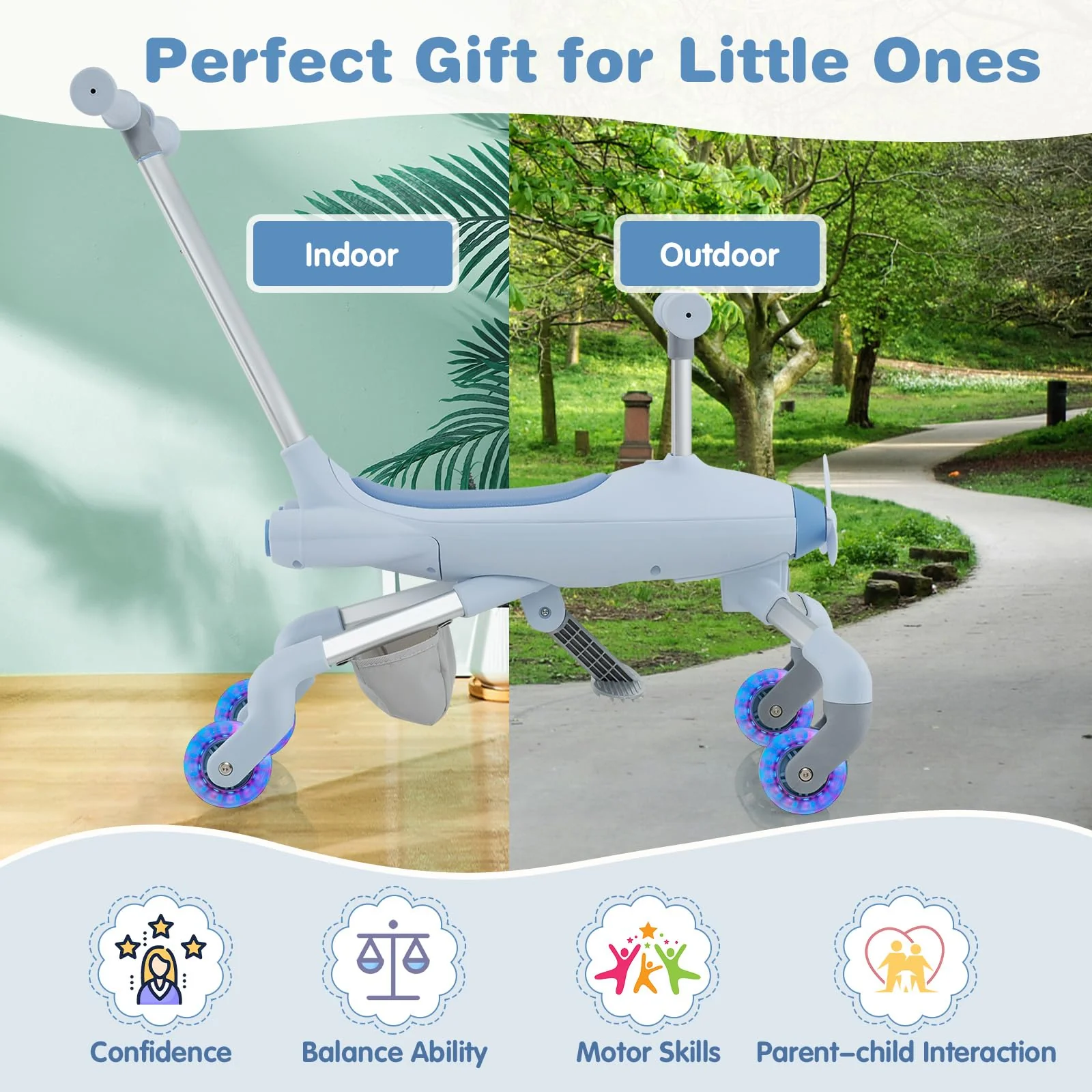 HONEY JOY 2-in-1 Kids Ride-on Push Car - Image 6