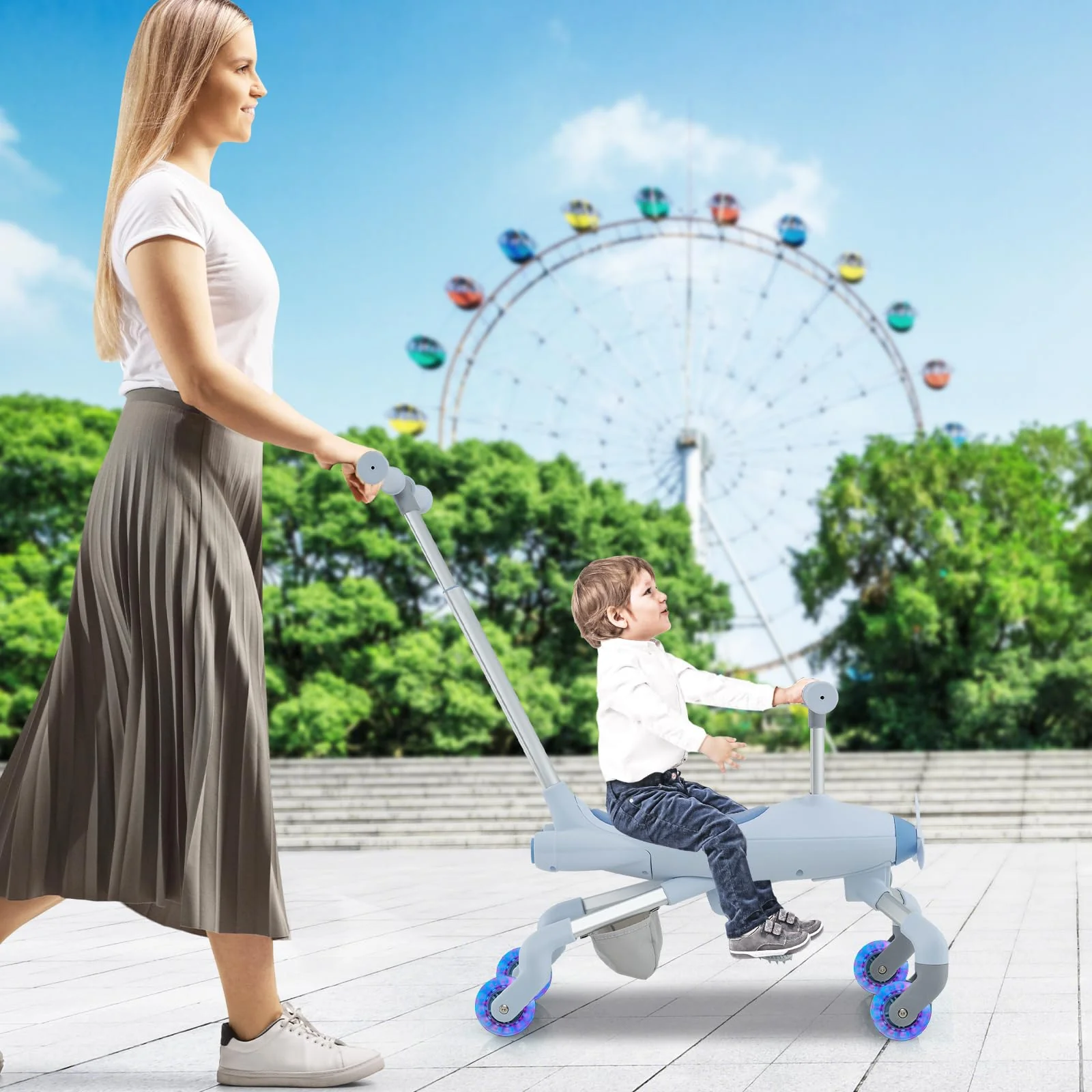 HONEY JOY 2-in-1 Kids Ride-on Push Car - Image 9