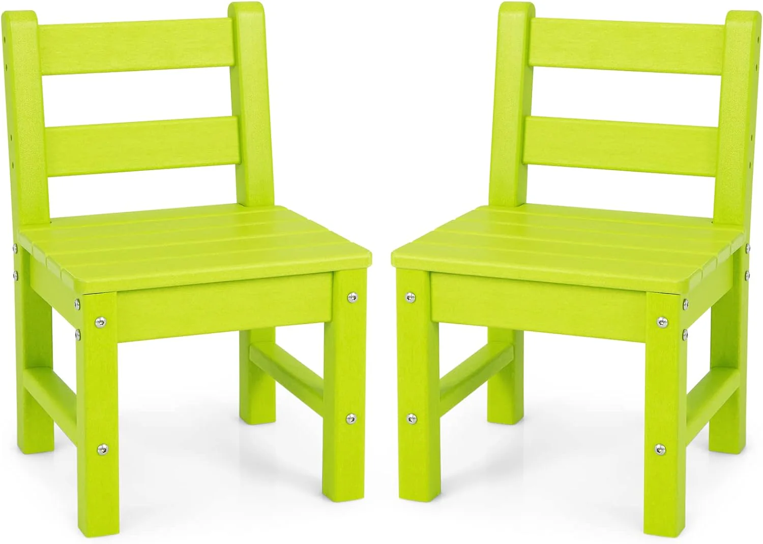 HONEY JOY 2 PCS Kids Chairs, Weather Resistant Heavy-Duty Children Learning Chair w/Backrest - Image 7