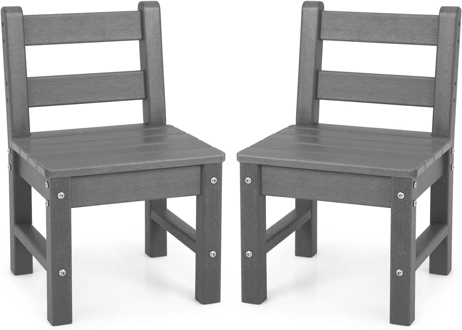 HONEY JOY 2 PCS Kids Chairs, Weather Resistant Heavy-Duty Children Learning Chair w/Backrest - Image 8
