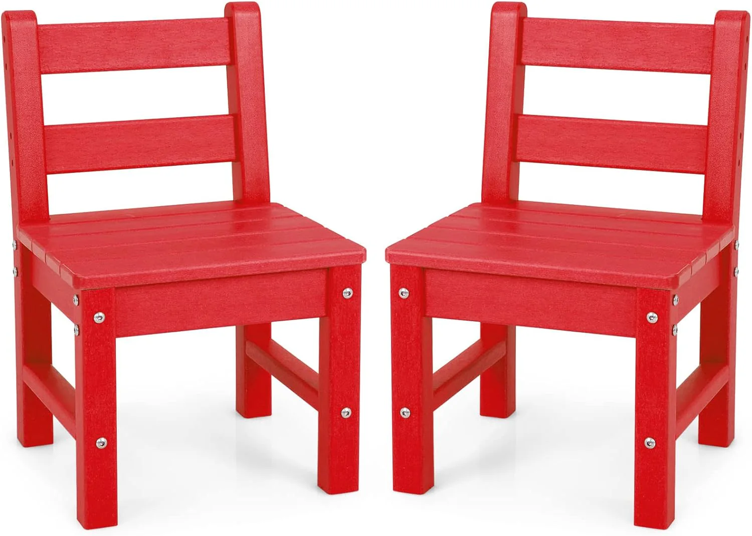 HONEY JOY 2 PCS Kids Chairs, Weather Resistant Heavy-Duty Children Learning Chair w/Backrest - Image 9
