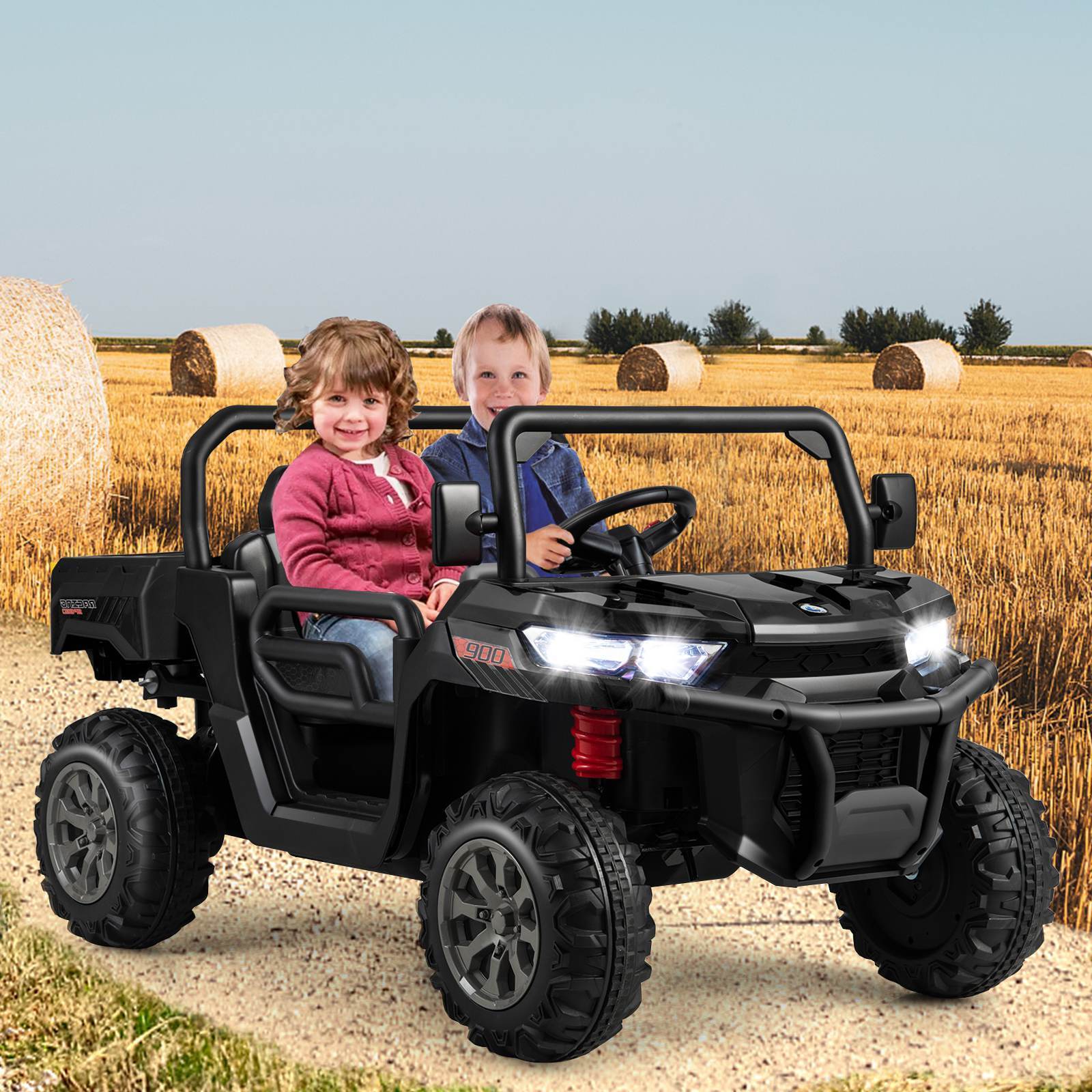 HONEY JOY 2-Seater Kids Ride On Dump Truck 12V Electric Tractor Remote Control - Image 2