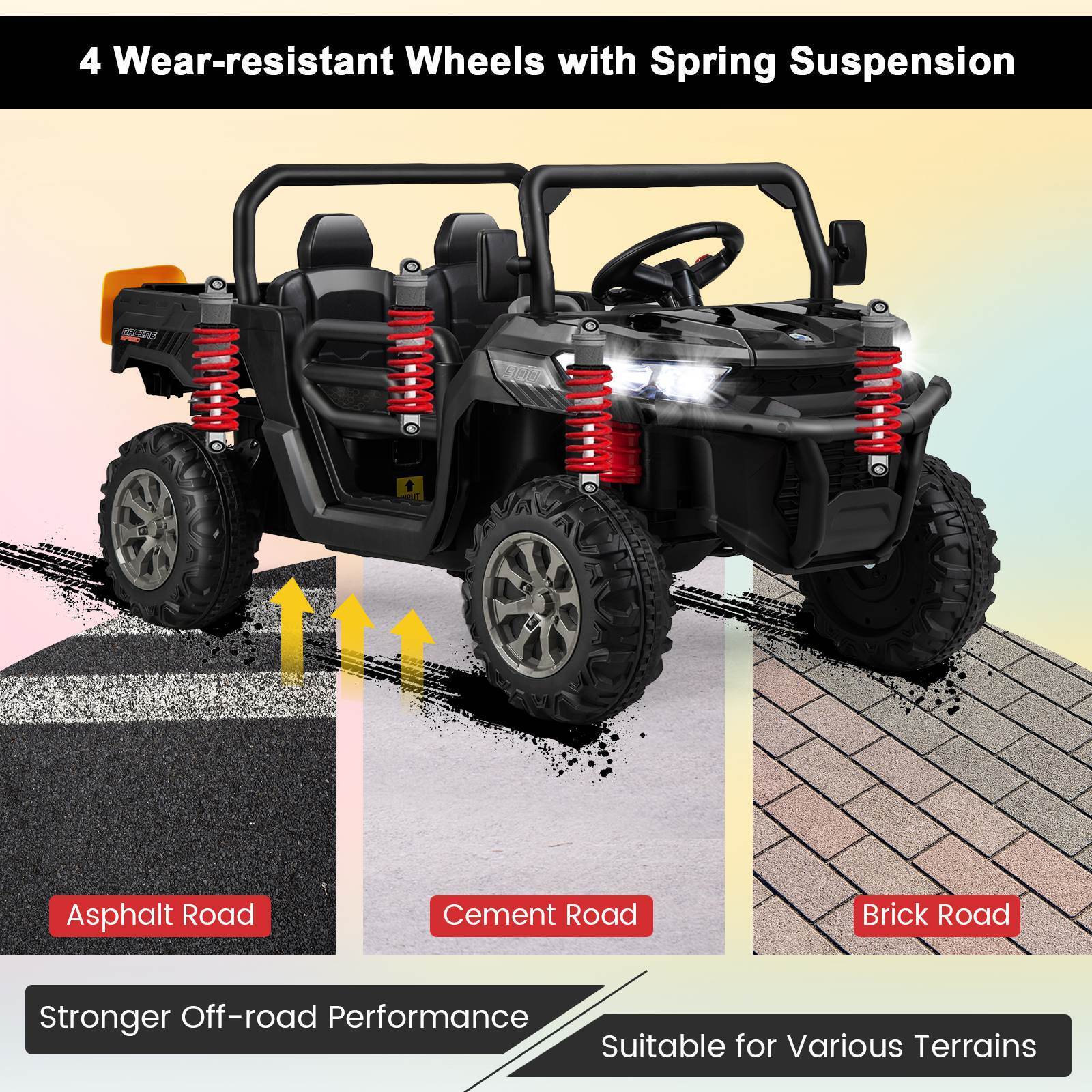 HONEY JOY 2-Seater Kids Ride On Dump Truck 12V Electric Tractor Remote Control - Image 3