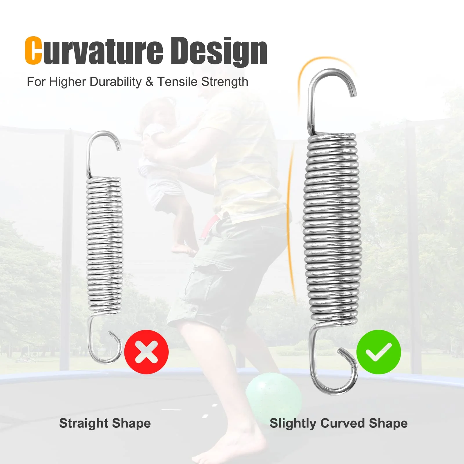 HONEY JOY 20 Pack Trampoline Springs, 14 cm Heavy Duty Replacement Trampoline Springs - Image 4