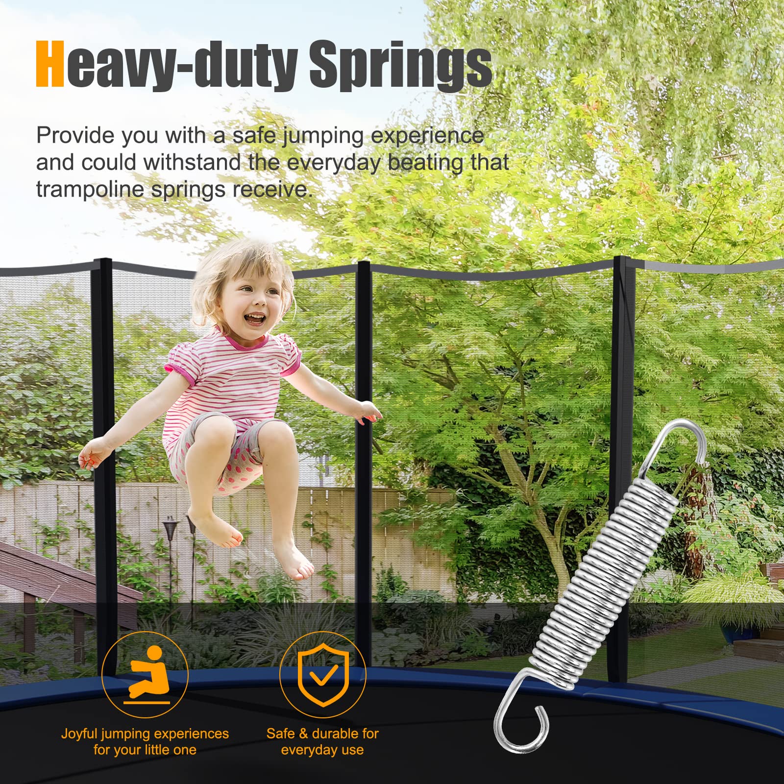 HONEY JOY 20 Pack Trampoline Springs, 14 cm Heavy Duty Replacement Trampoline Springs - Image 7