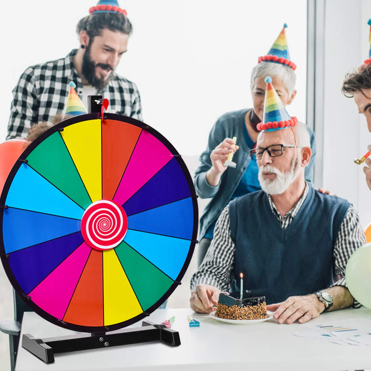 HONEY JOY 24" Tabletop Spinning Prize Wheel - Image 9