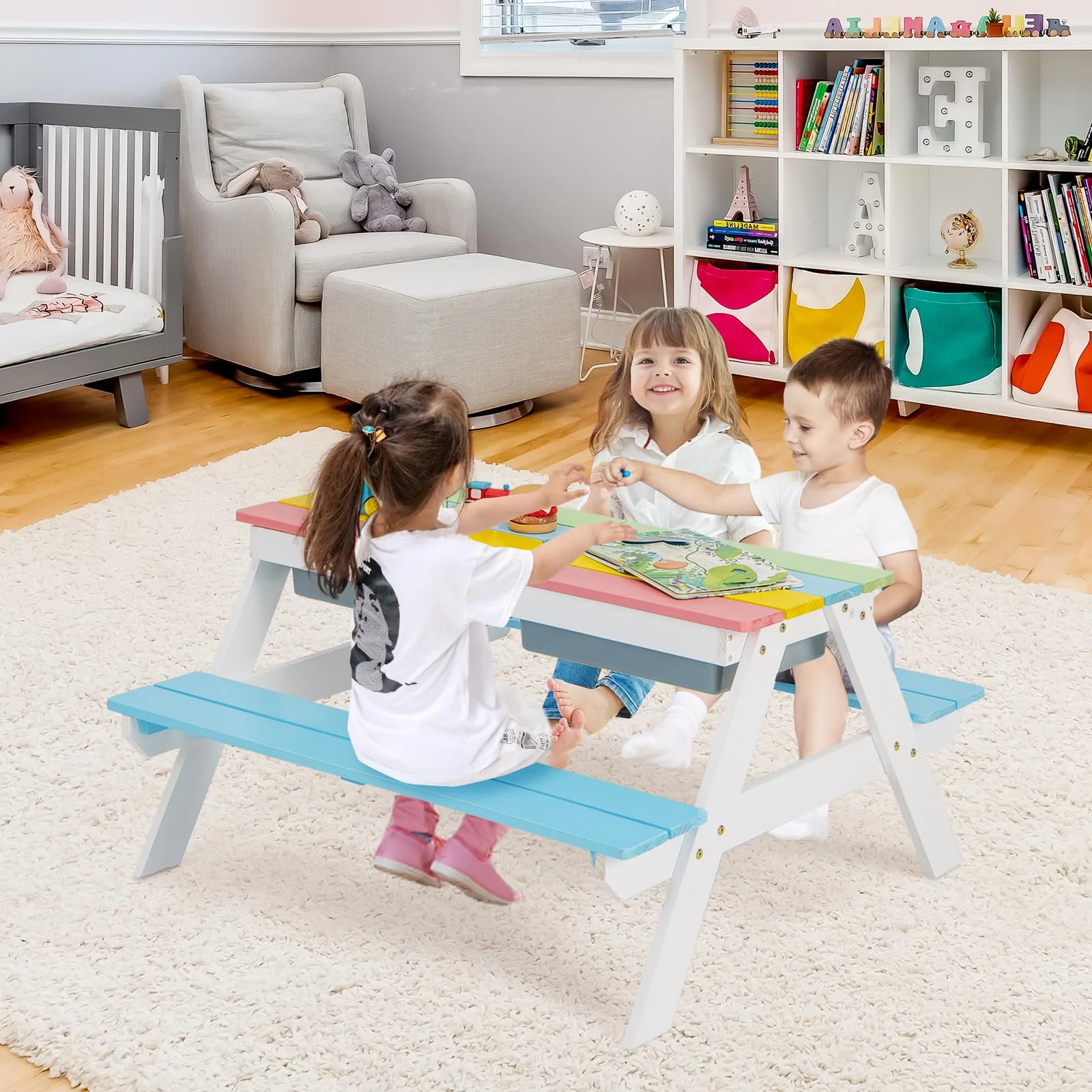 HONEY JOY 3-in-1 Kids Picnic Table Set - Image 2