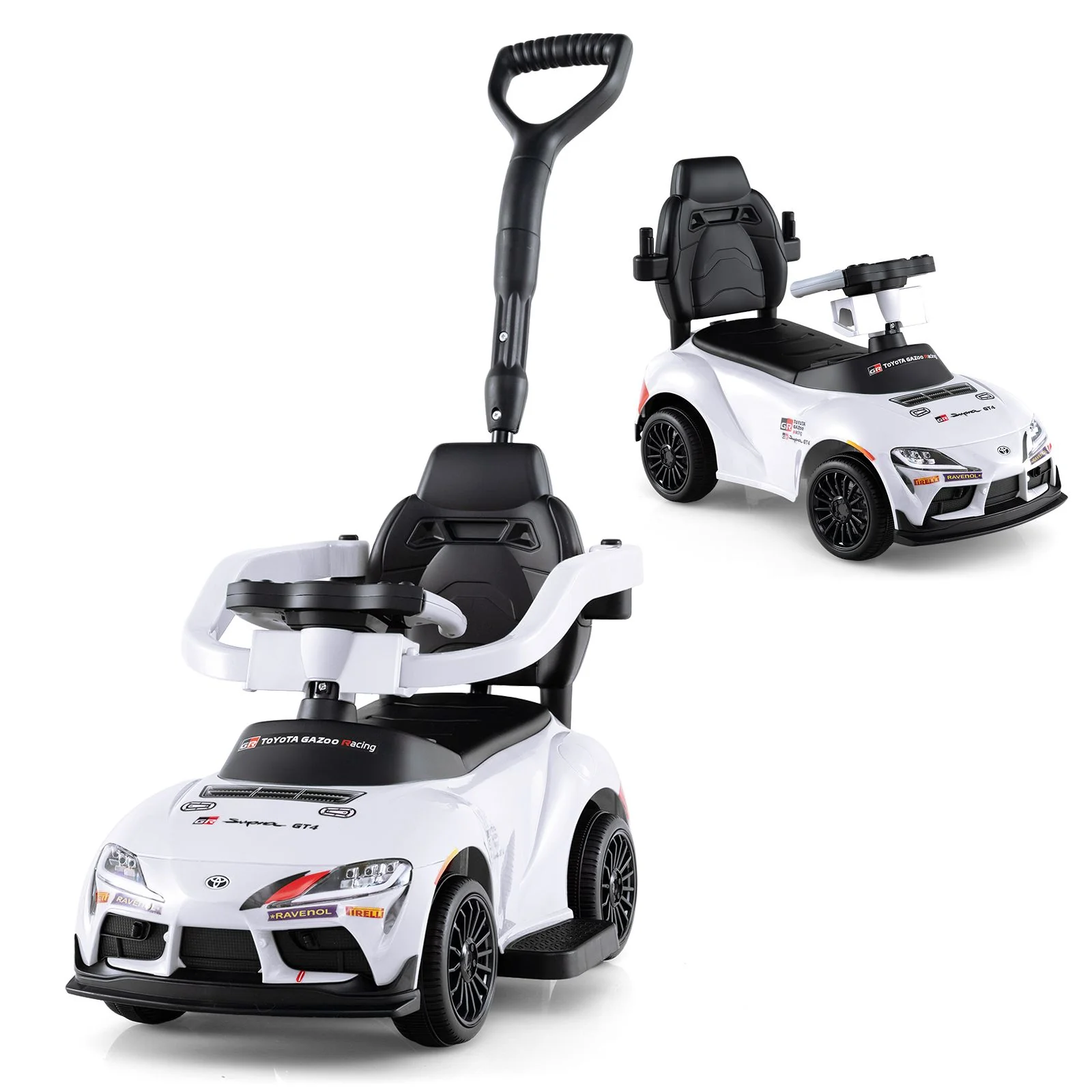 HONEY JOY 3-in-1 Push Car for Toddlers Toyota Licensed Stroller Sliding Walking Car - Image 12