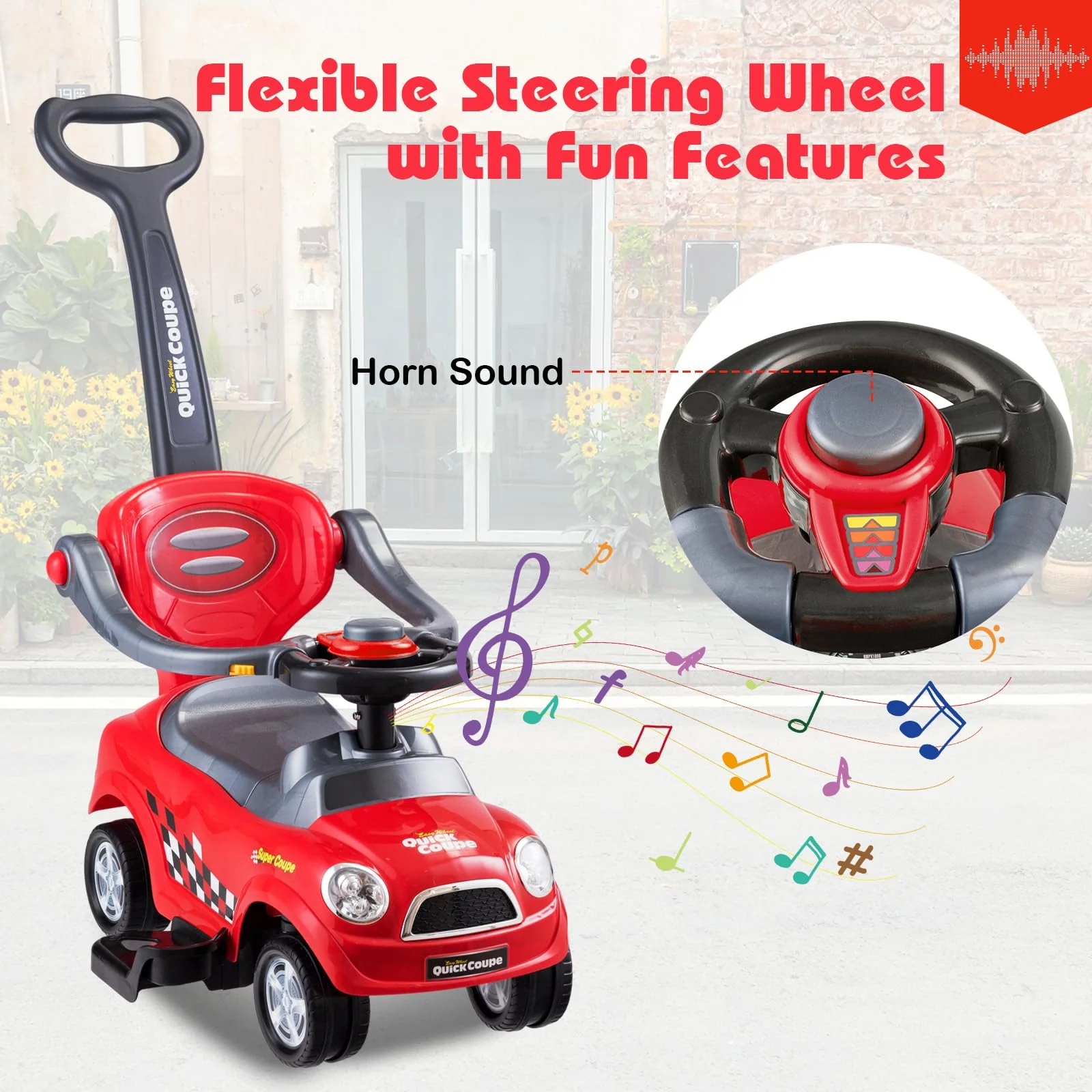 HONEY JOY 3-in-1 Ride On Push Car - Image 5