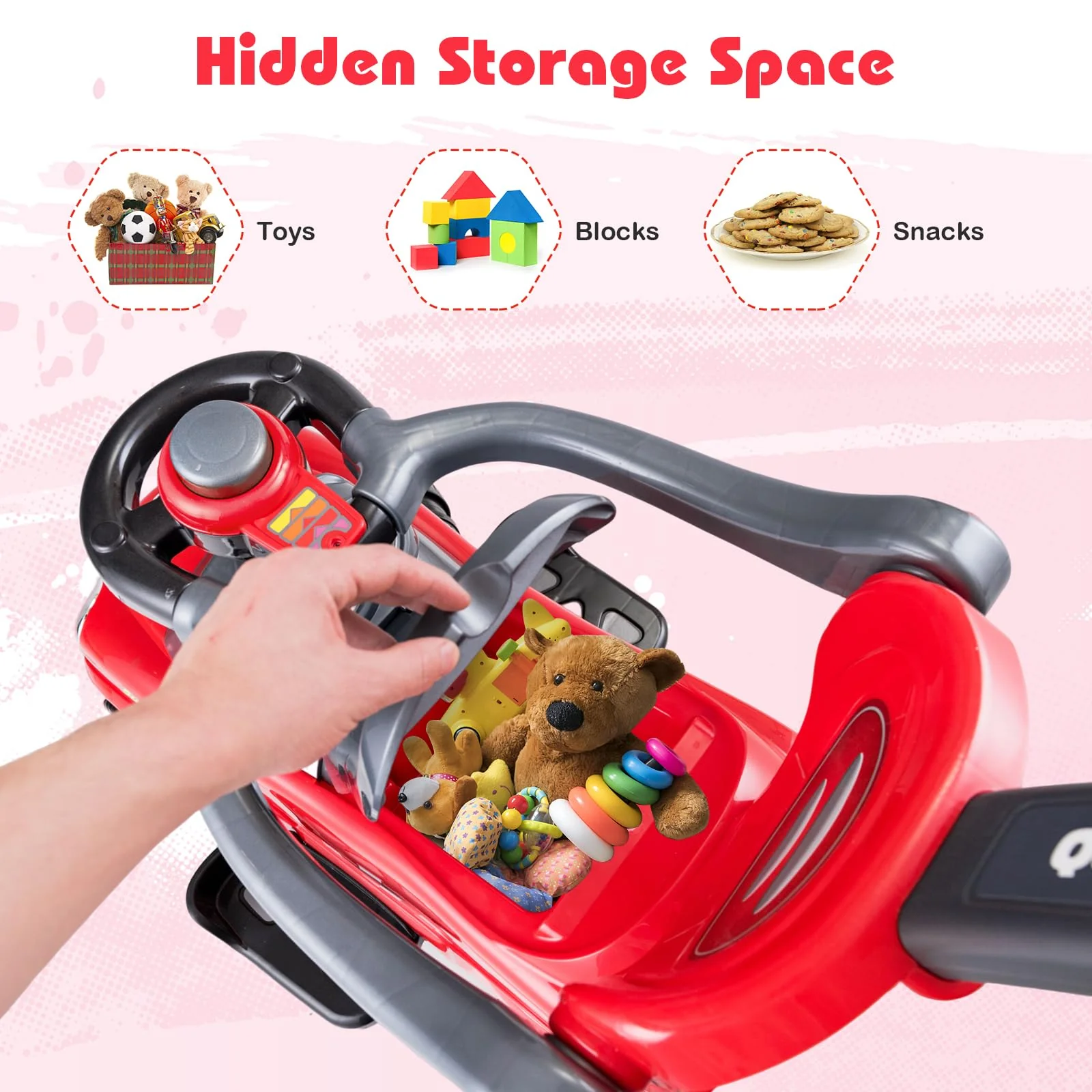 HONEY JOY 3-in-1 Ride On Push Car - Image 6