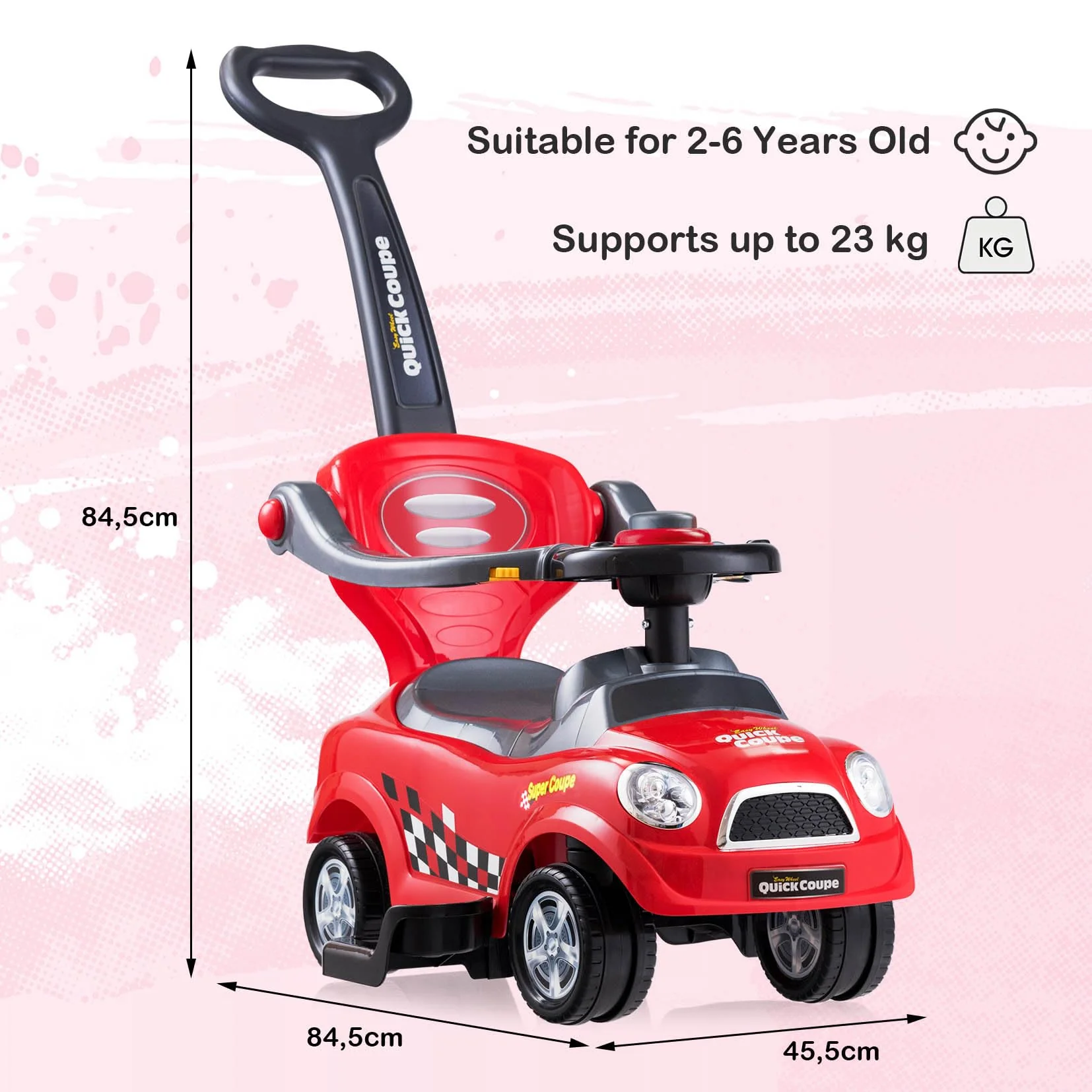 HONEY JOY 3-in-1 Ride On Push Car - Image 8