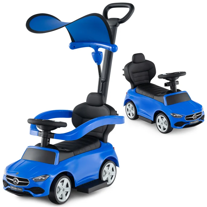 HONEY JOY 3-in-1 Ride on Push Car, Mercedes-Benz Licensed Foot to Floor Sliding Car w/Adjustable Canopy & Steering Push Bar - Image 11
