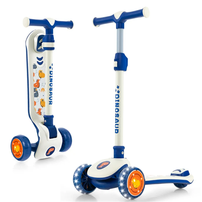HONEY JOY 3-Wheel Kids Scooter, Toddler Kick Scooter w/Light-up LED Wheel - Image 10