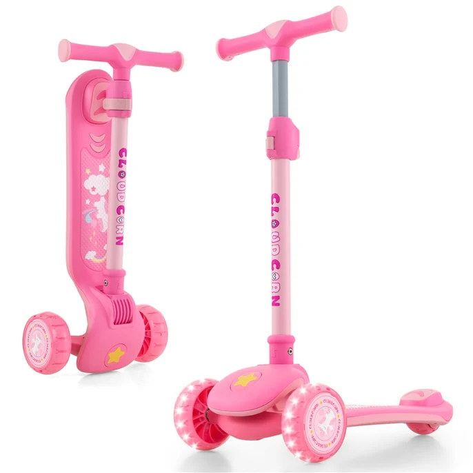 HONEY JOY 3-Wheel Kids Scooter, Toddler Kick Scooter w/Light-up LED Wheel - Image 11