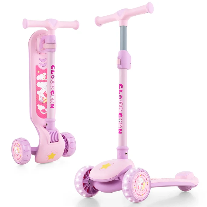 HONEY JOY 3-Wheel Kids Scooter, Toddler Kick Scooter w/Light-up LED Wheel - Image 12