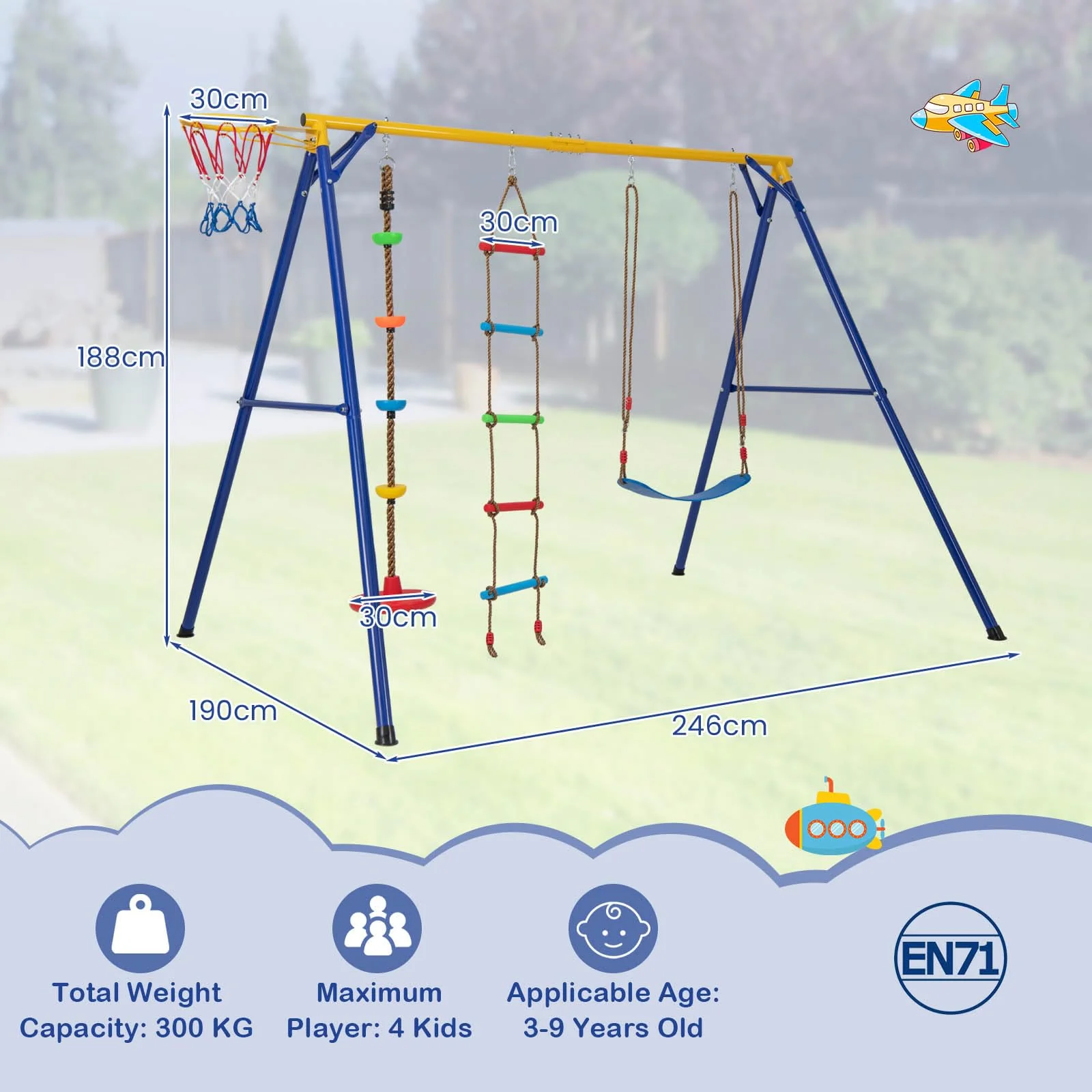 HONEY JOY 300KG Heavy Duty Swing Set - Image 8
