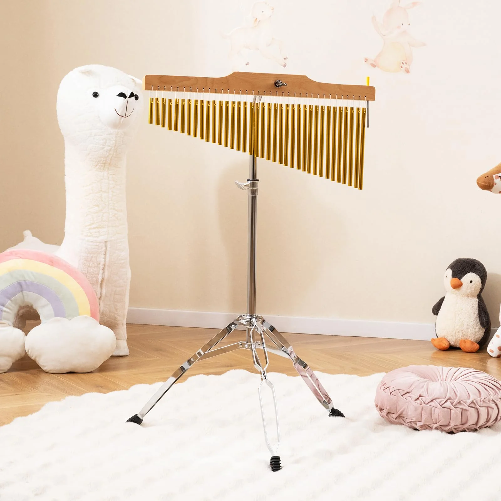 HONEY JOY 36-Bar Chimes Percussion Instrument, Single-Row Wind Chimes - Image 4