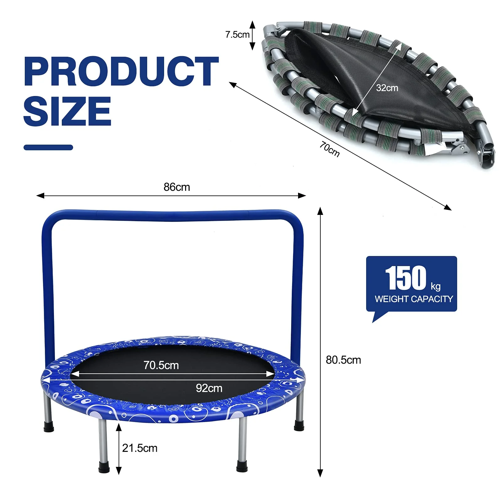 HONEY JOY 36” Kids Trampoline, Foldable Toddler Trampoline for Indoor and Outdoor - Image 7
