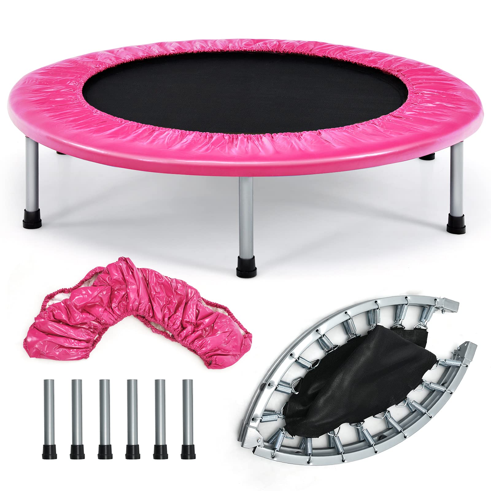 HONEY JOY 36” Mini Folding Trampoline, Portable Recreational Fitness Rebounder for Kids Adults - Image 11