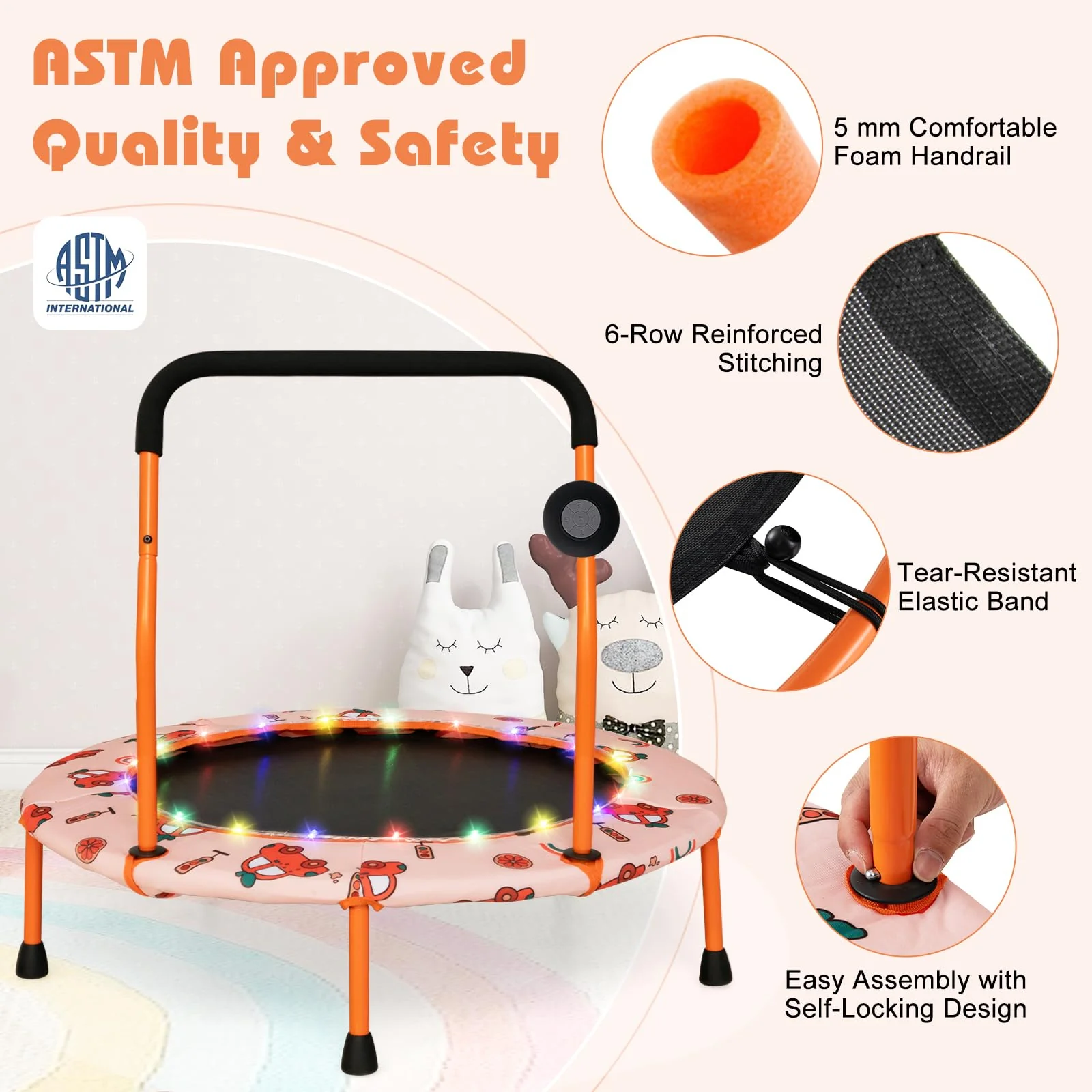 HONEY JOY 36” Mini Trampoline for Kids - Image 5