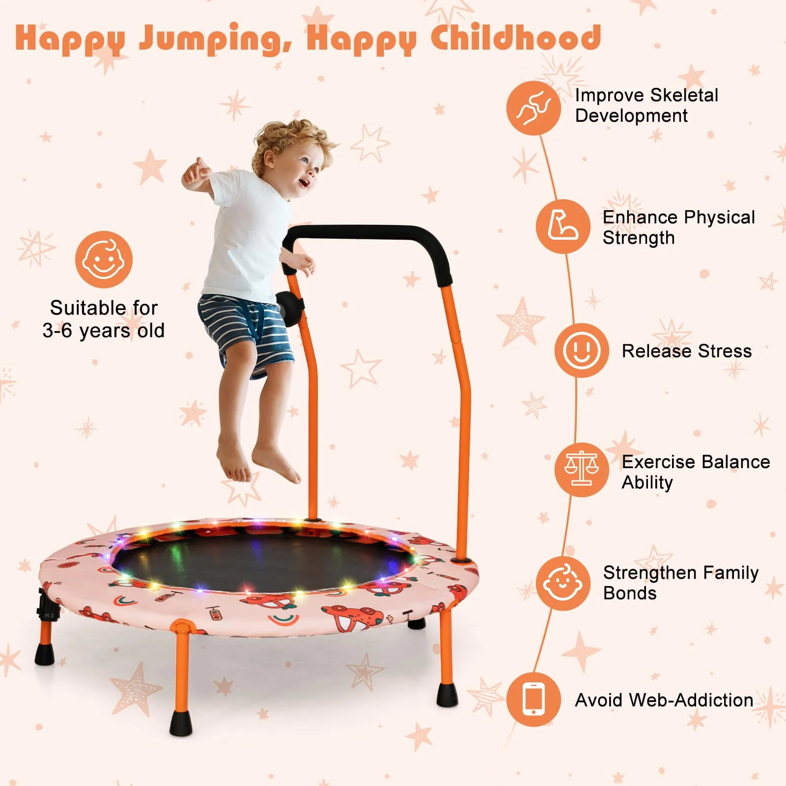 HONEY JOY 36” Mini Trampoline for Kids - Image 6