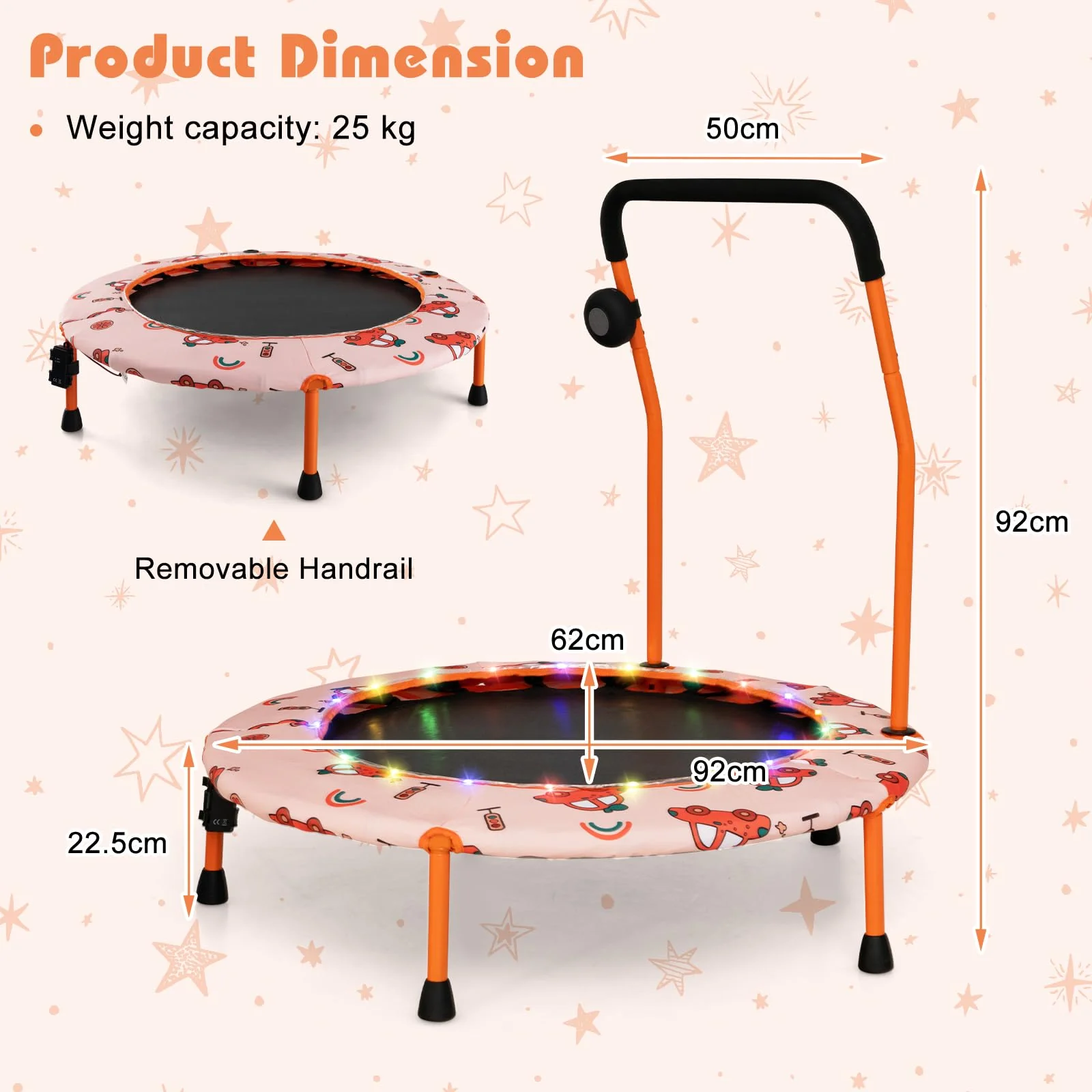 HONEY JOY 36” Mini Trampoline for Kids - Image 7