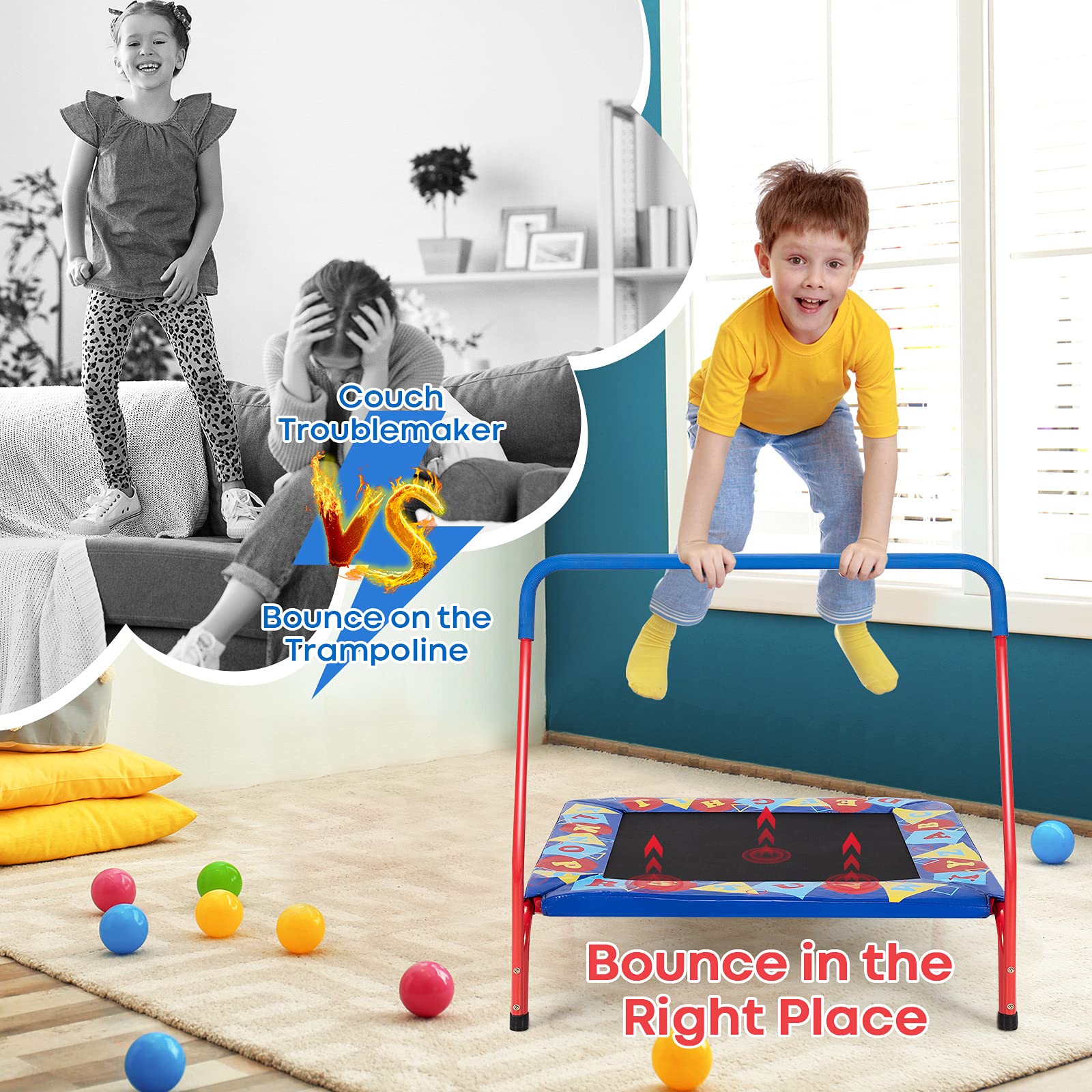 Baby JOY 36” Square Toddler Trampoline - Image 3