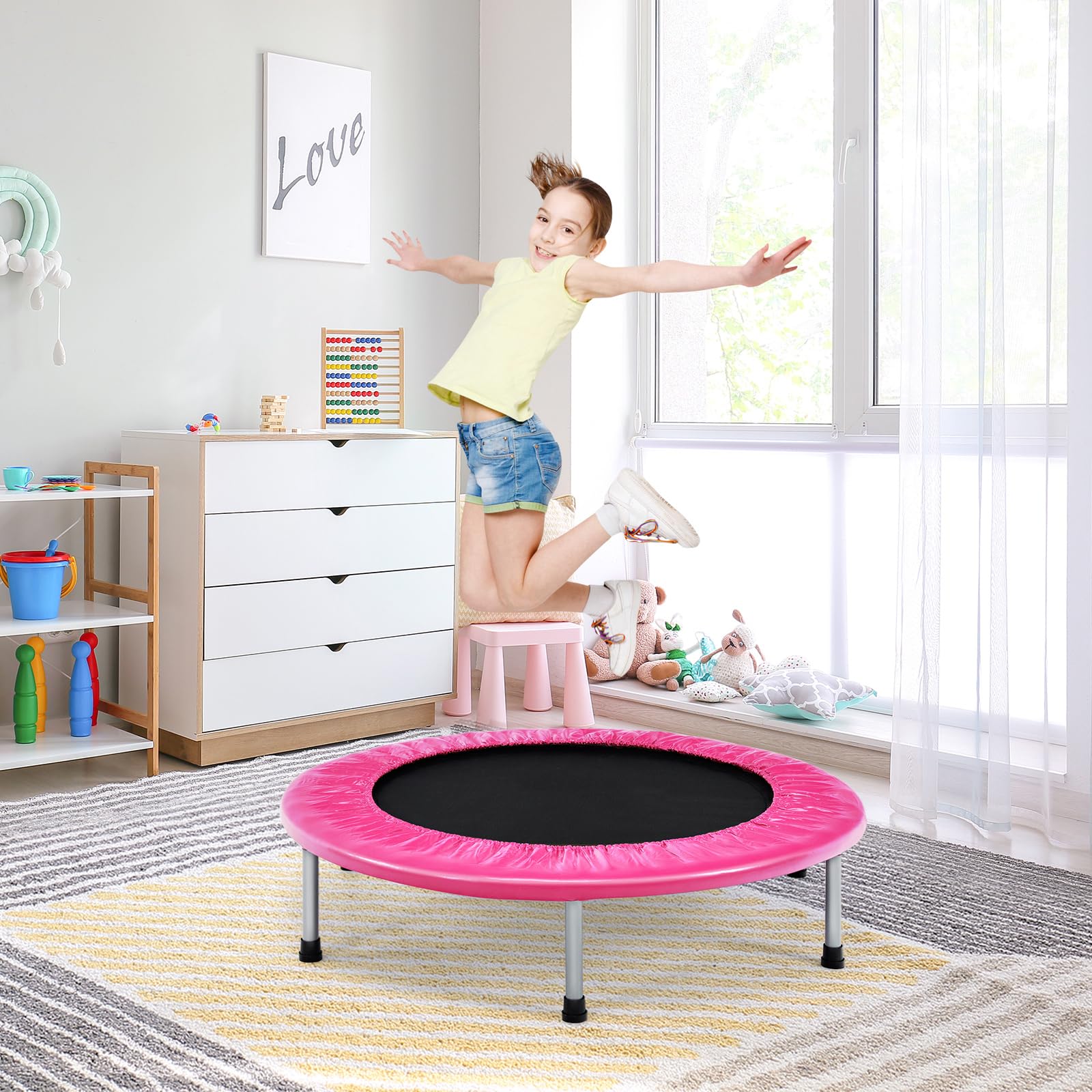 HONEY JOY 38” Mini Folding Trampoline - Image 10