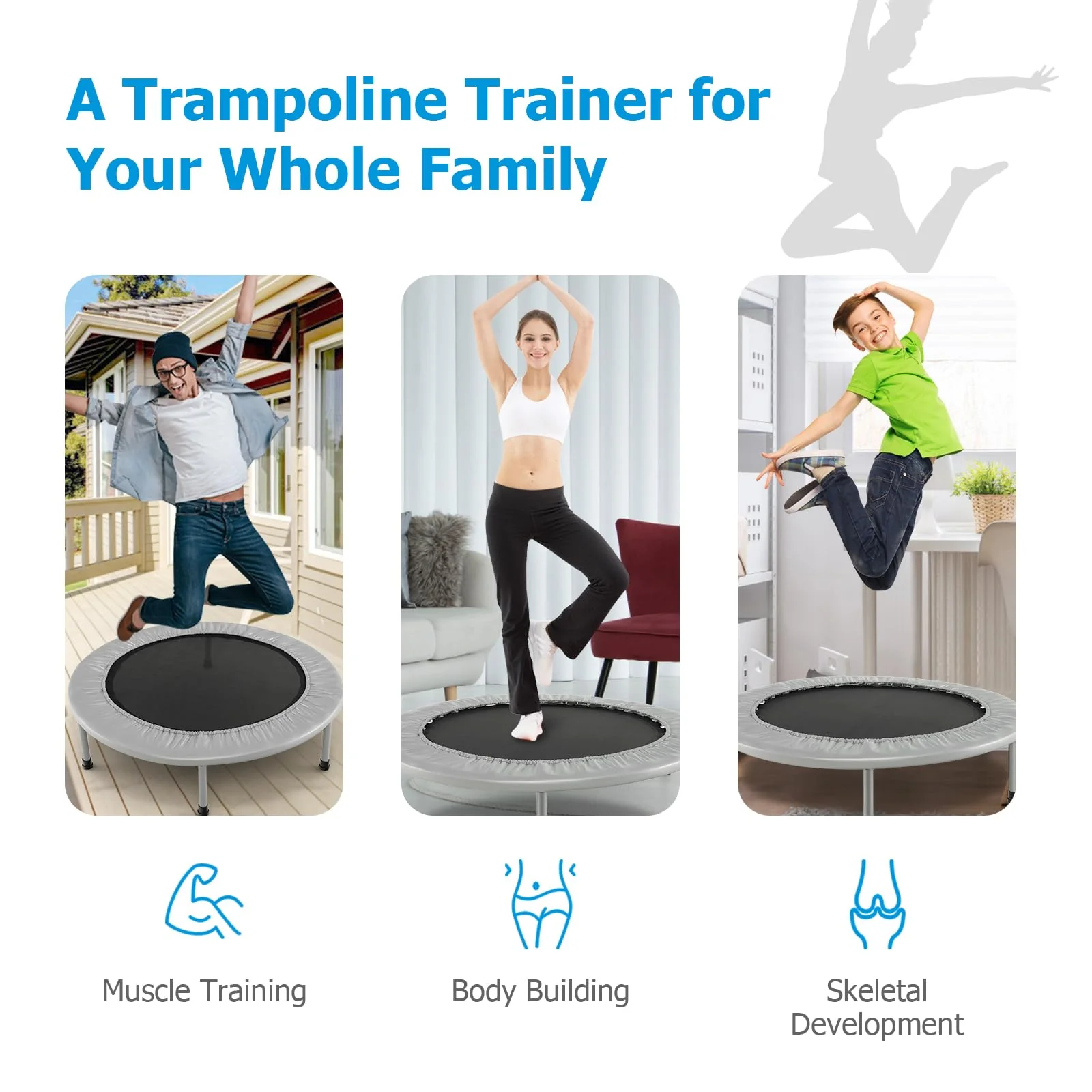 HONEY JOY 38” Mini Folding Trampoline - Image 6