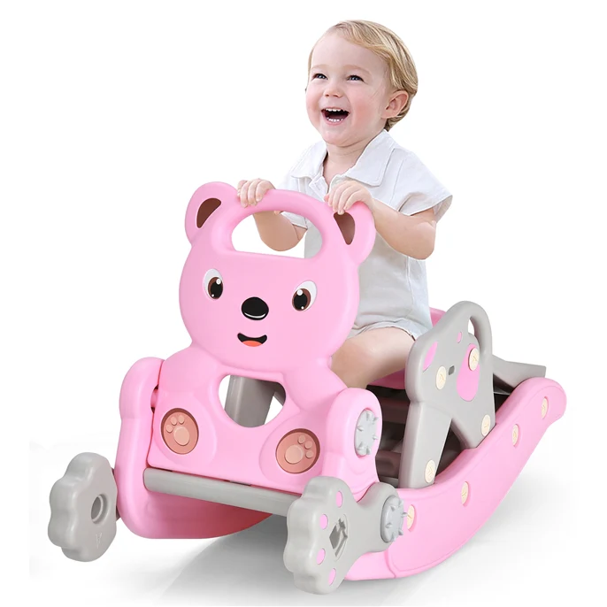 HONEY JOY 4-in-1 Kids Rocking Horse, Portable Toddler Ride On Rocking Toy with Slide - Image 10