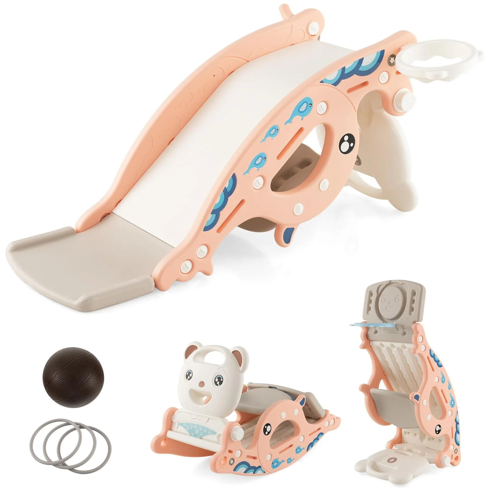HONEY JOY 4-in-1 Kids Slide Rocking Toy - Image 10