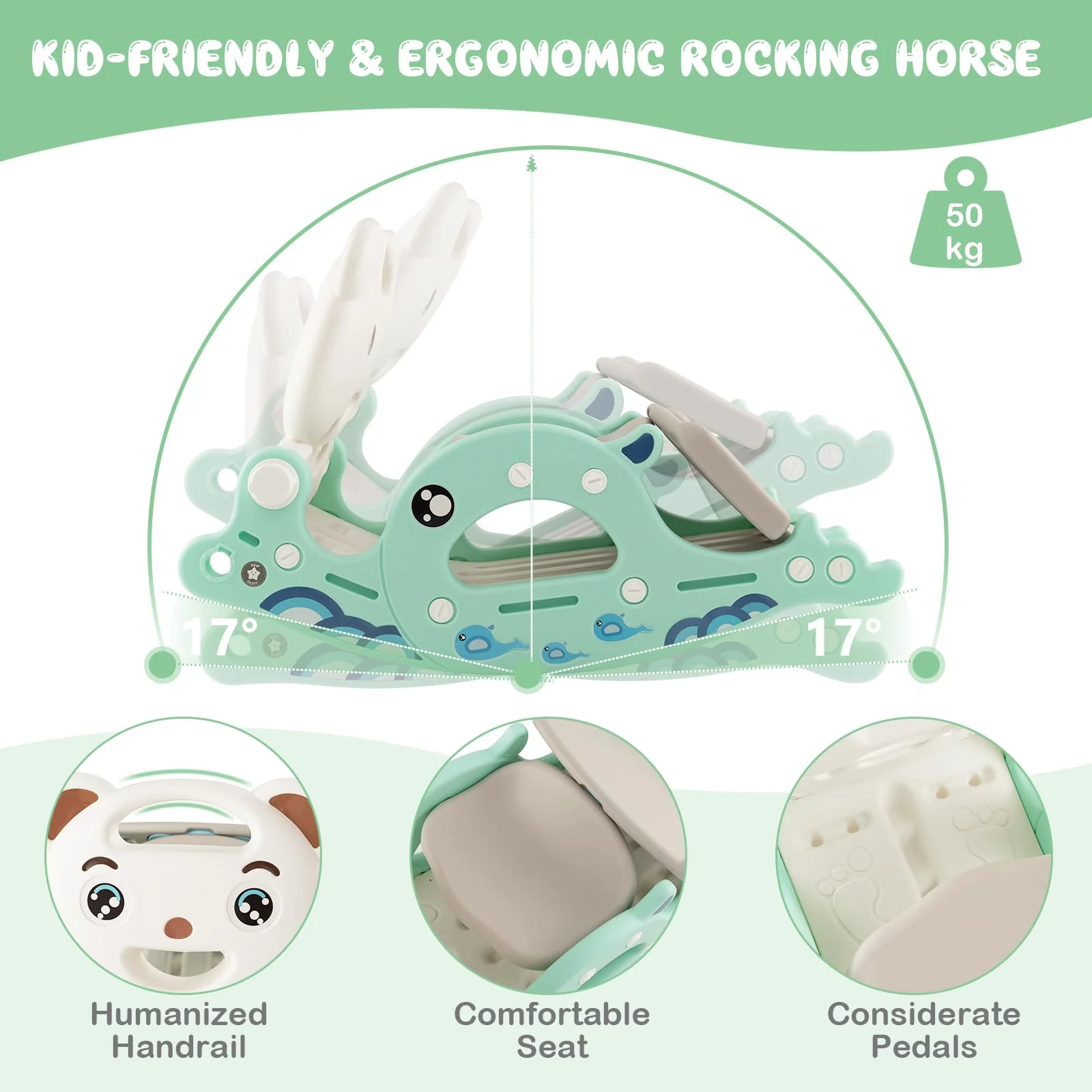 HONEY JOY 4-in-1 Kids Slide Rocking Toy - Image 8