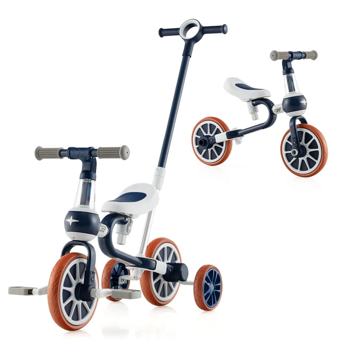 HONEY JOY 4-in-1 Toddler Tricycle, Kids Training Balance Bike w/Adjustable Parent Handle - Image 10