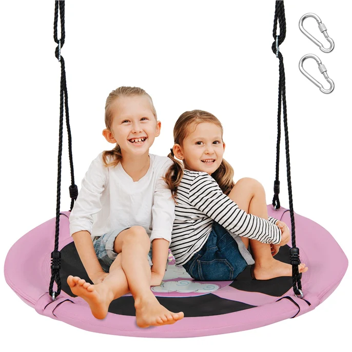 HONEY JOY 40”/100CM Saucer Tree Swing, Kids Flying Circle Swing Seat - Image 2