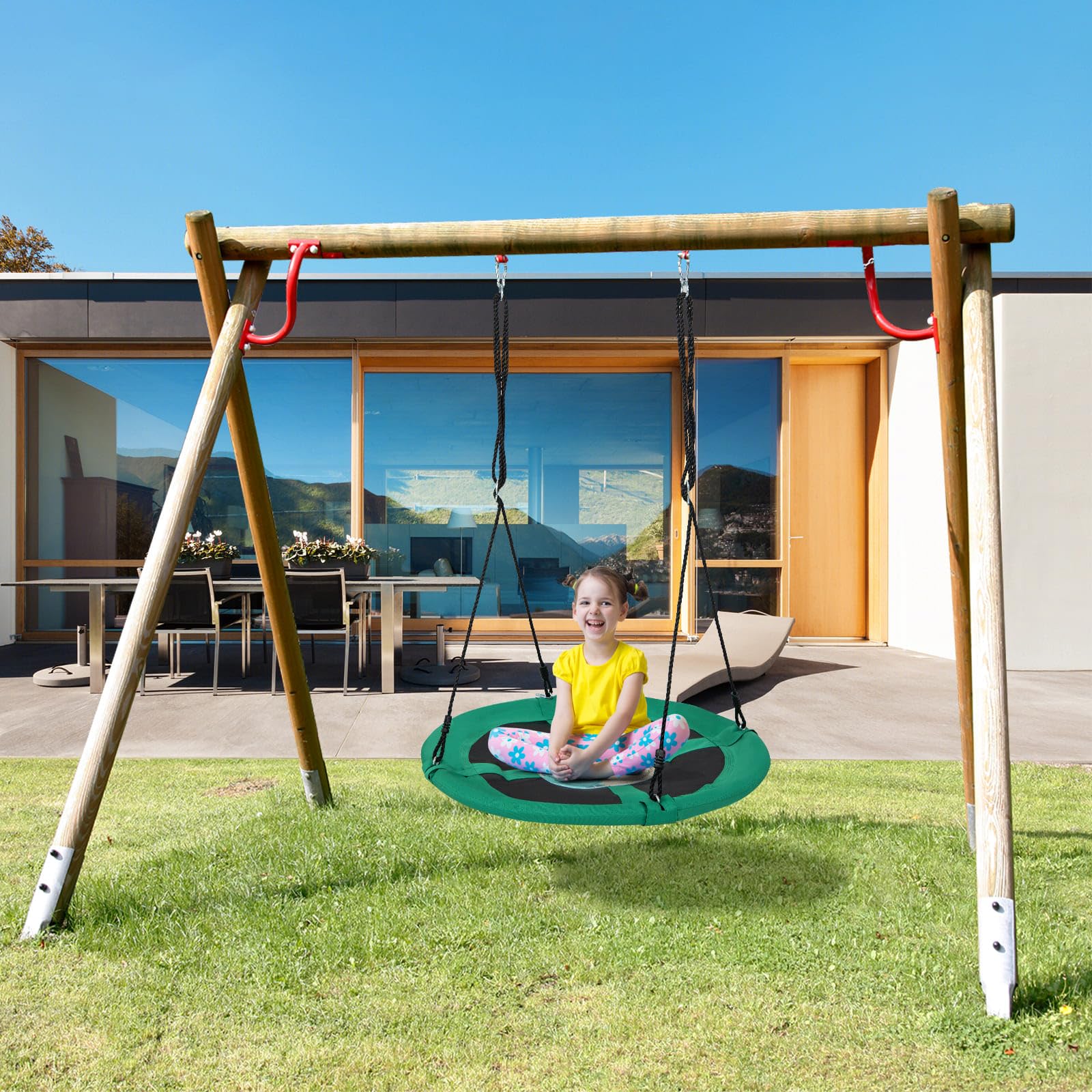 HONEY JOY 40”/100CM Saucer Tree Swing, Kids Flying Circle Swing Seat - Image 4